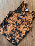 SMALL Men's Poison Spider Trail Moab, Utah Handmade Acid Dye Tank Top | One-Of-a-Kind Black and Bleach Short Sleeve
