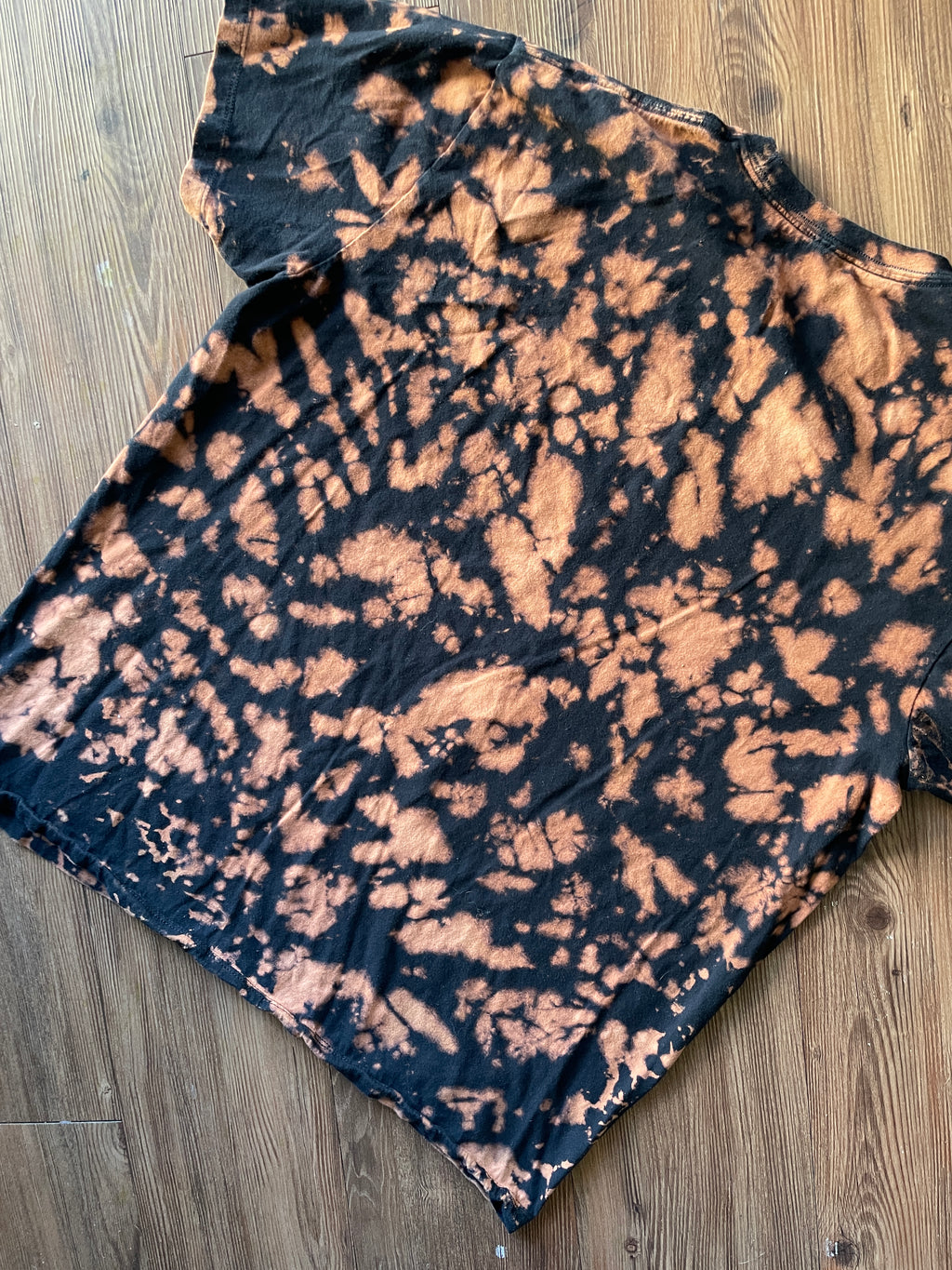 XL Men’s Panic! at the Disco Handmade Acid Dye T-Shirt | One-Of-a-Kind Black and Bleach Short Sleeve