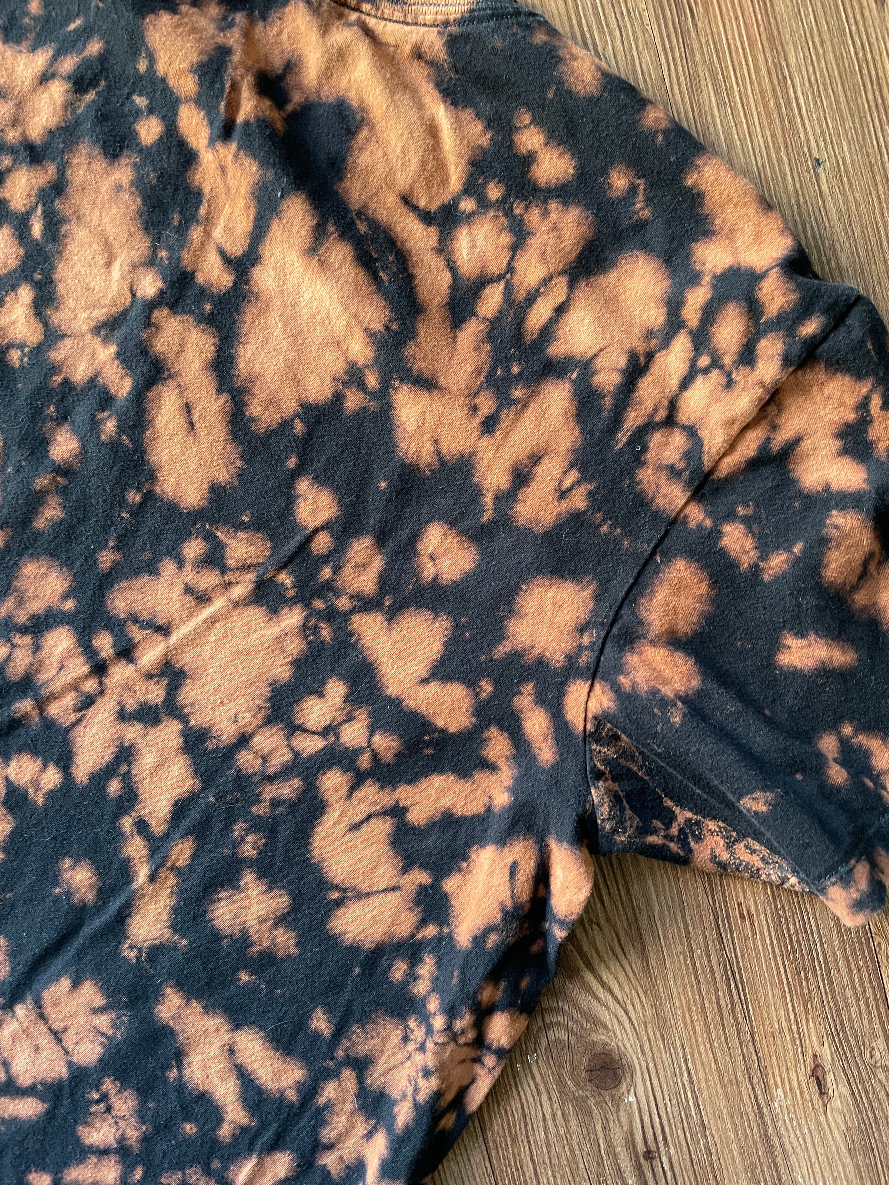 XL Men’s Panic! at the Disco Handmade Acid Dye T-Shirt | One-Of-a-Kind Black and Bleach Short Sleeve