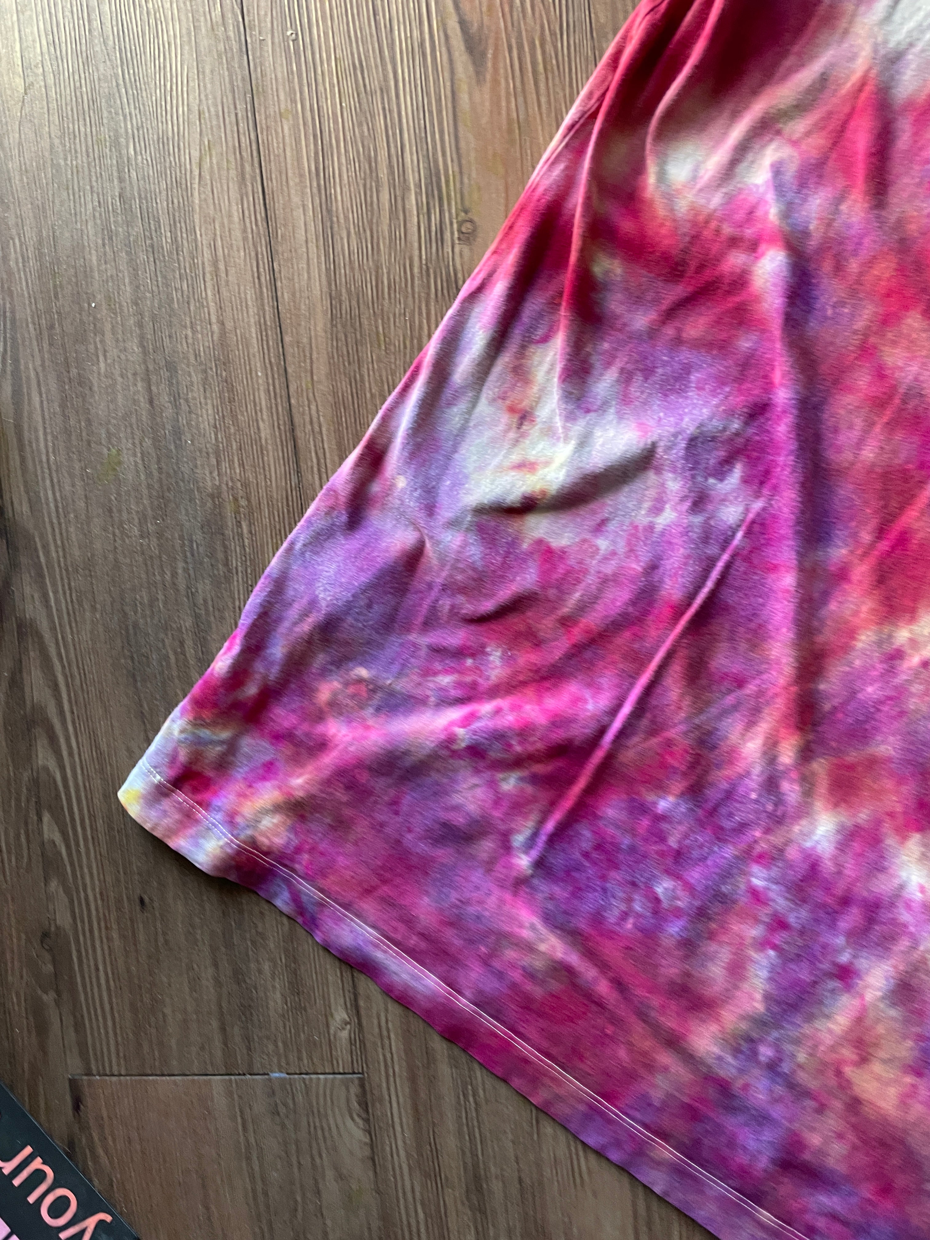 ONE SIZE Men’s Cozy Cone Motel Galaxy Handmade Tie Dye Sleep Shirt | One-Of-a-Kind Pink and Purple Short Sleeve