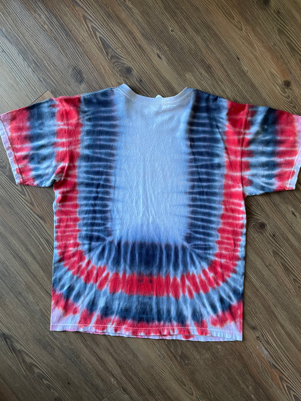 Large Men’s Yoda Utah Utes Handmade Tie Dye T-Shirt | Red, White, and Black U of U Pleated Tie Dye Short Sleeve