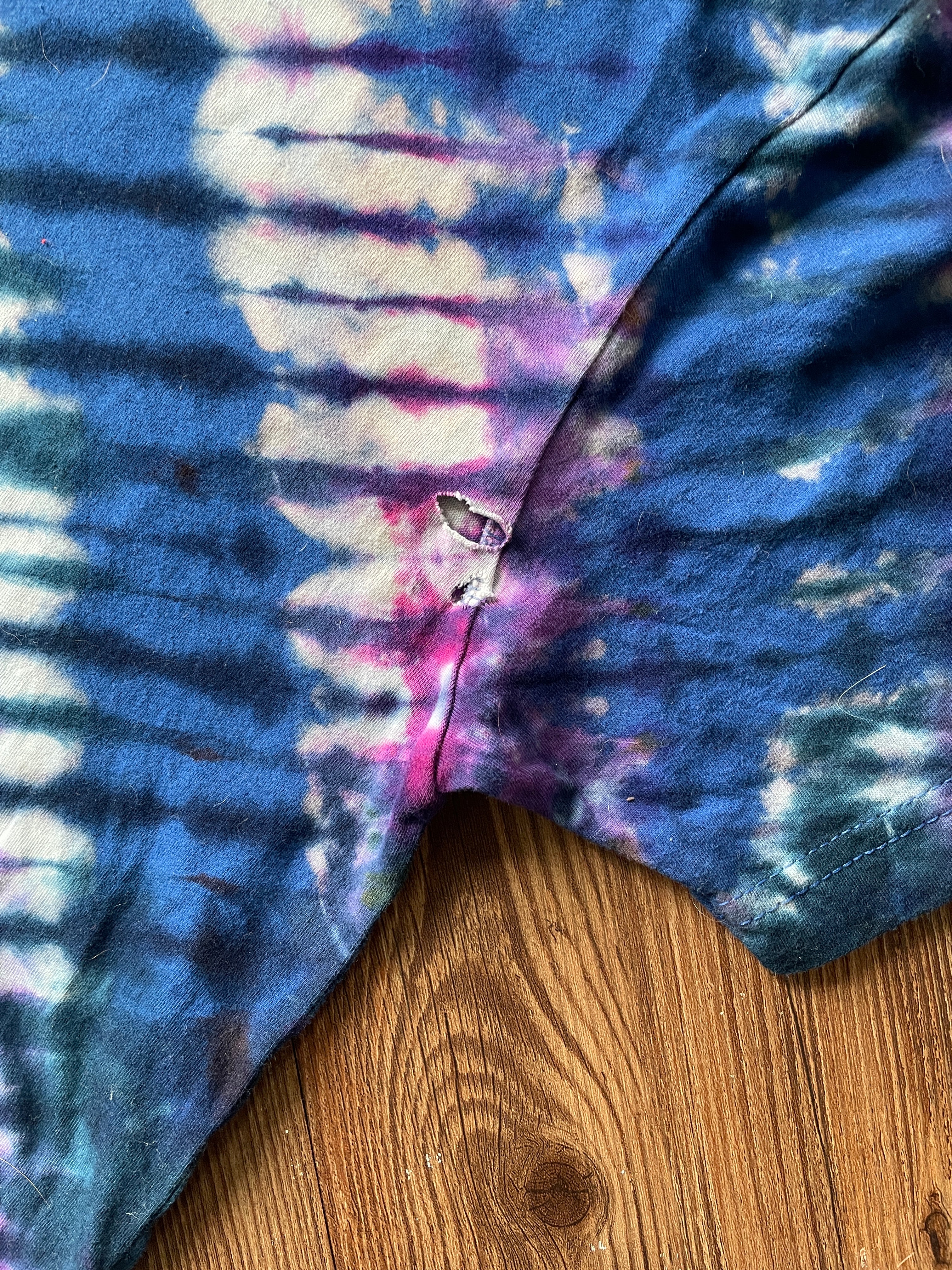 MEDIUM Men’s Treevy Yeti Handmade Tie Dye T-Shirt | One-Of-a-Kind Blue, Black, and PurpleShort Sleeve