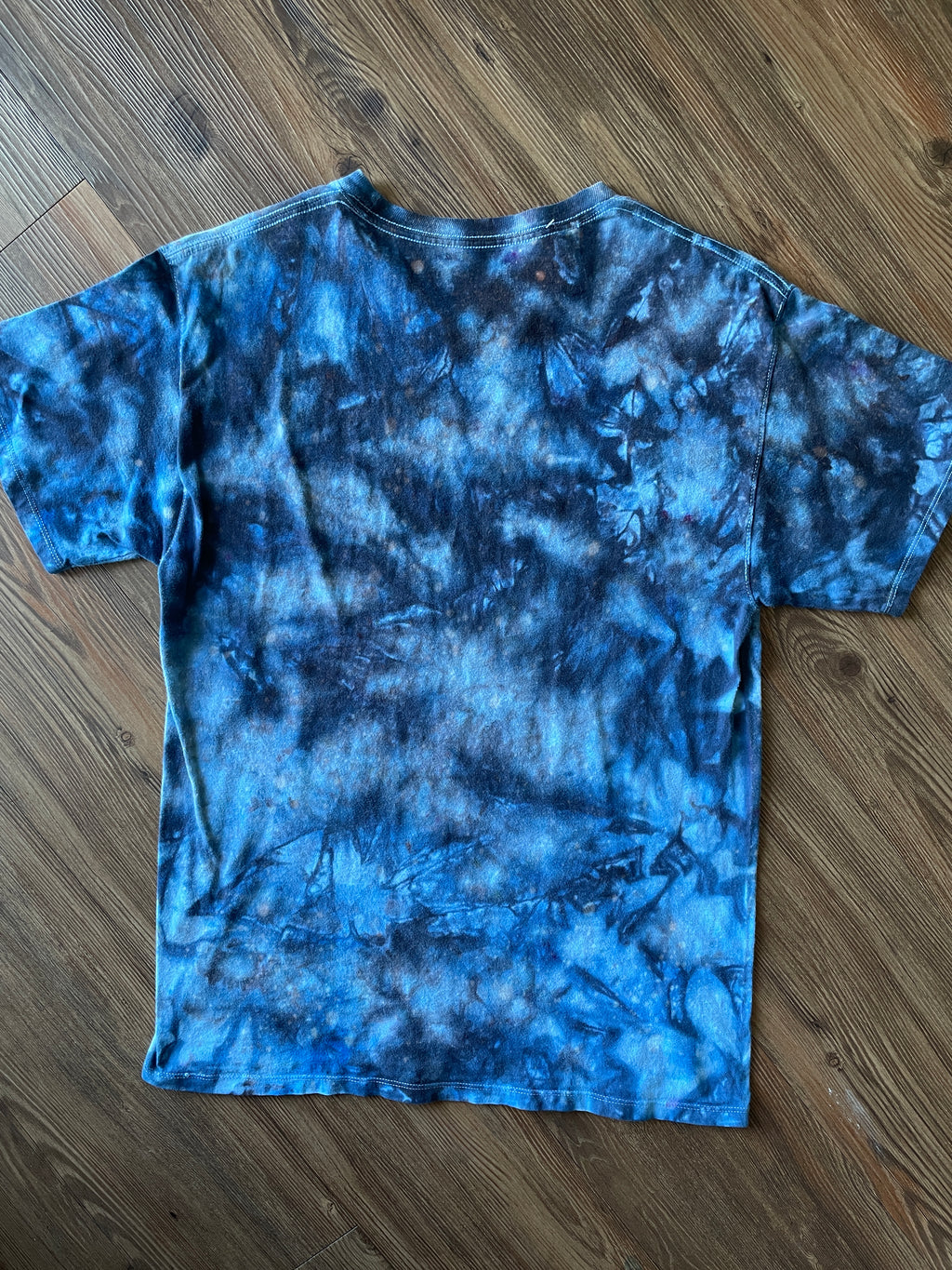 Medium Men’s Champion Handmade Tie Dye T-Shirt | Blue and Black Galaxy Tie Dye Short Sleeve