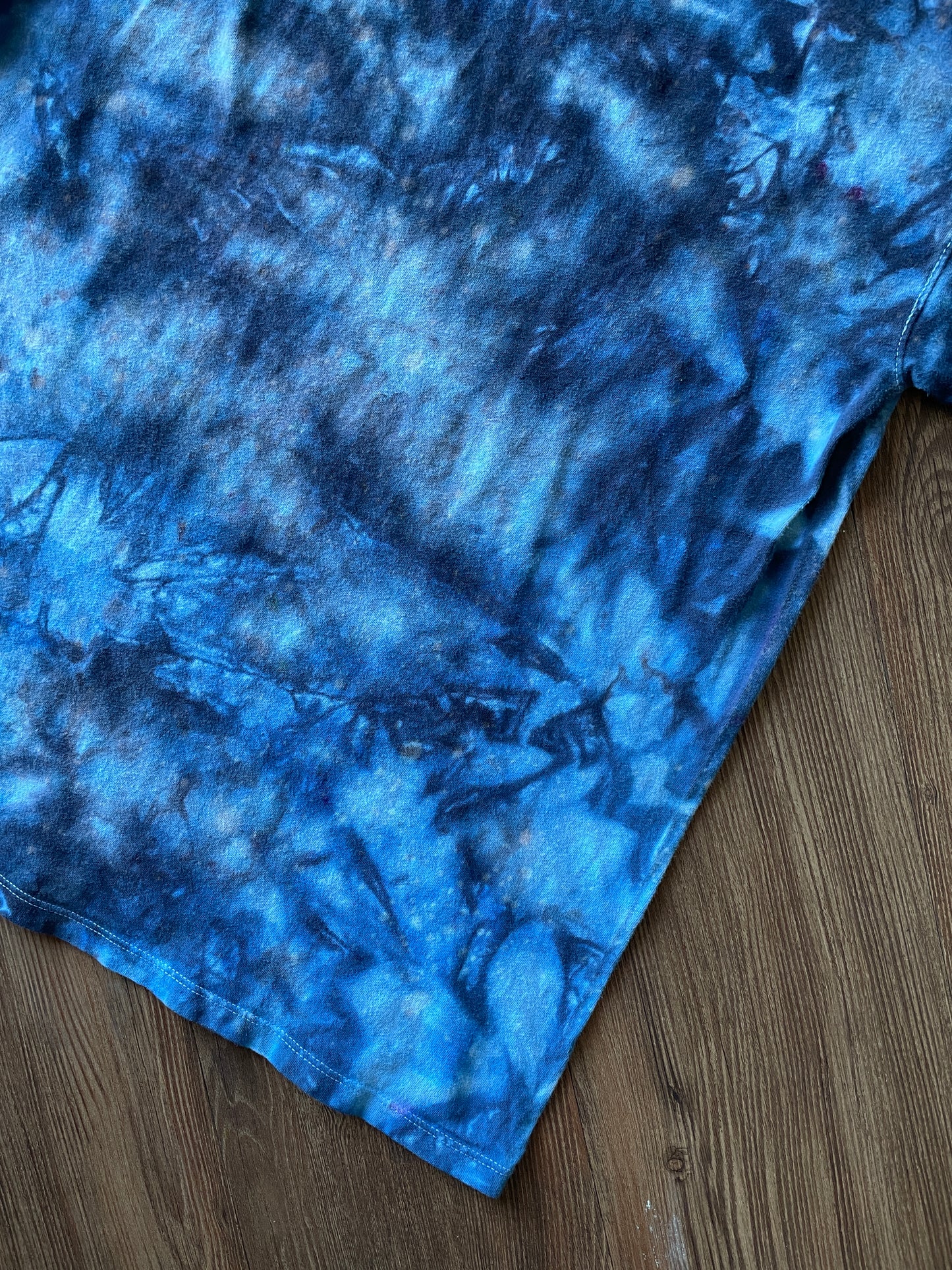 Medium Men’s Champion Handmade Tie Dye T-Shirt | Blue and Black Galaxy Tie Dye Short Sleeve