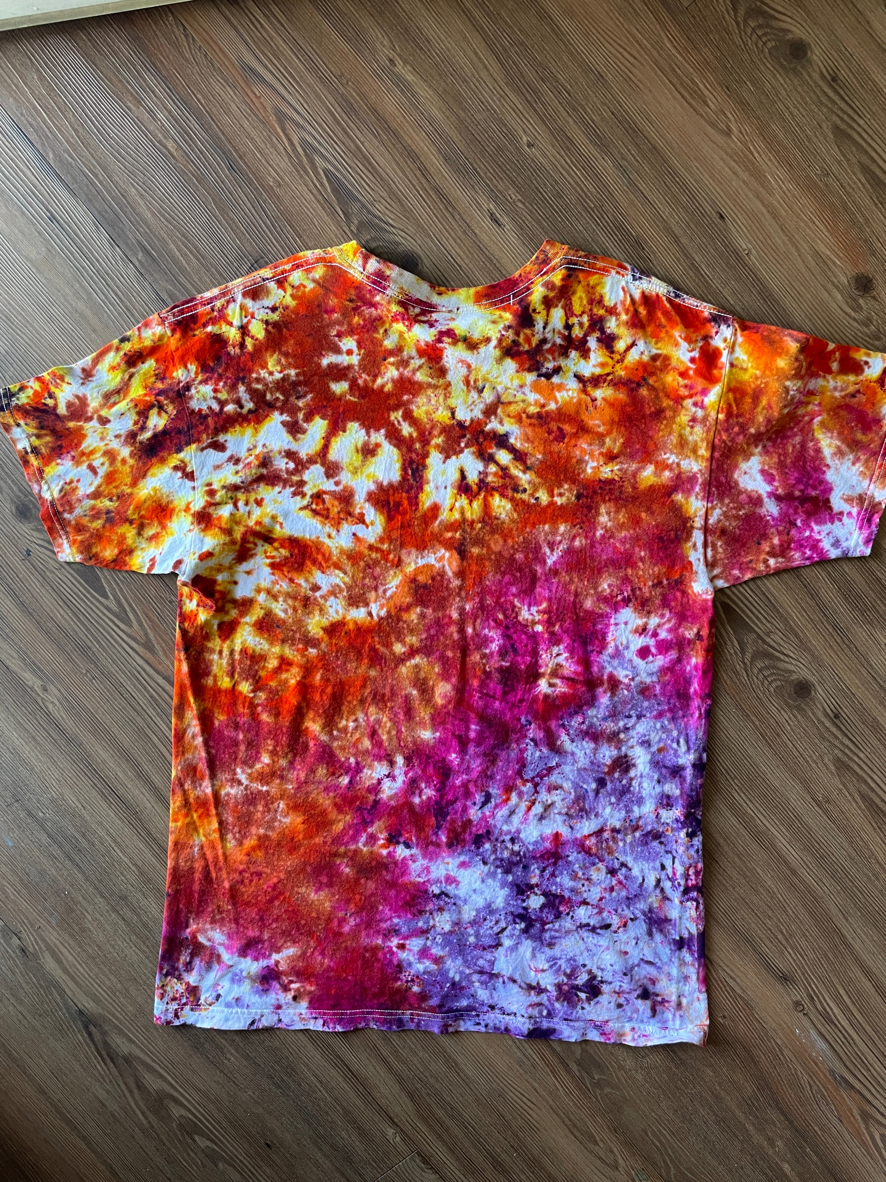 Large Men’s Salt Lake Climbers Gnarly Dood Handmade Tie Dye T-Shirt | Desert Climbing Colors Galaxy Tie Dye Short Sleeve