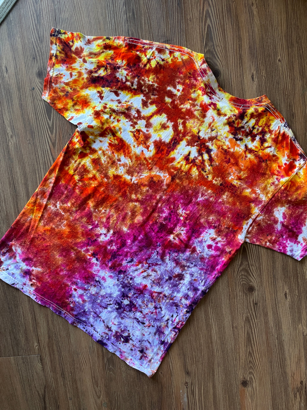Large Men’s Salt Lake Climbers Gnarly Dood Handmade Tie Dye T-Shirt | Desert Climbing Colors Galaxy Tie Dye Short Sleeve
