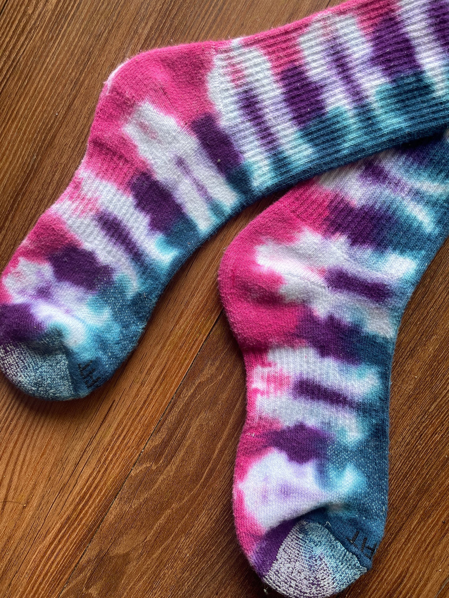 Purple, Pink, and Blue Tie Dye Nike Dri-FIT Training Socks - Size Medium (Men's 6-8/Women's 7-10)