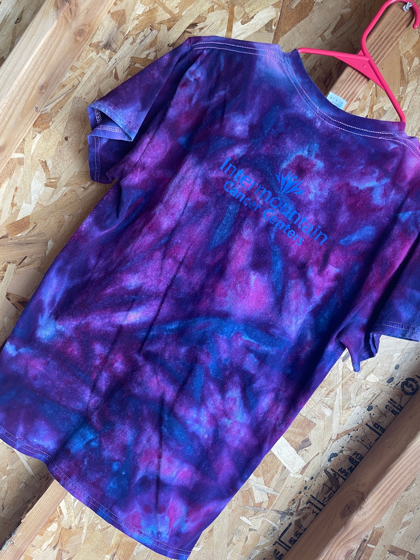 Medium Men’s BYU Soccer Handmade Tie Dye T-Shirt | Blue and Purple Galaxy Ice Dye Tie Dye Short Sleeve