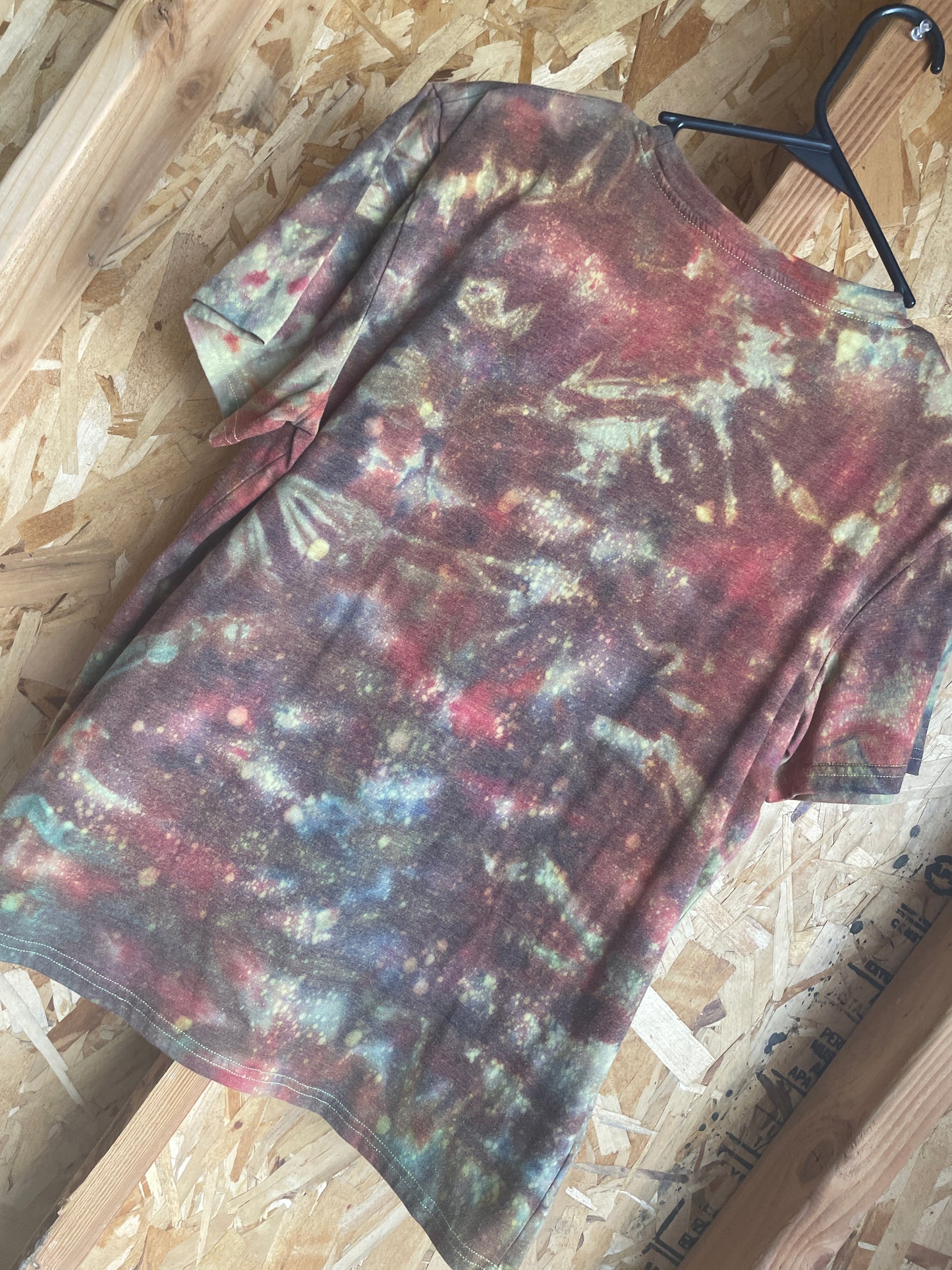 Medium Men’s NASA Handmade Tie Dye T-Shirt | Earth Tones Galaxy Ice Dye Tie Dye Short Sleeve