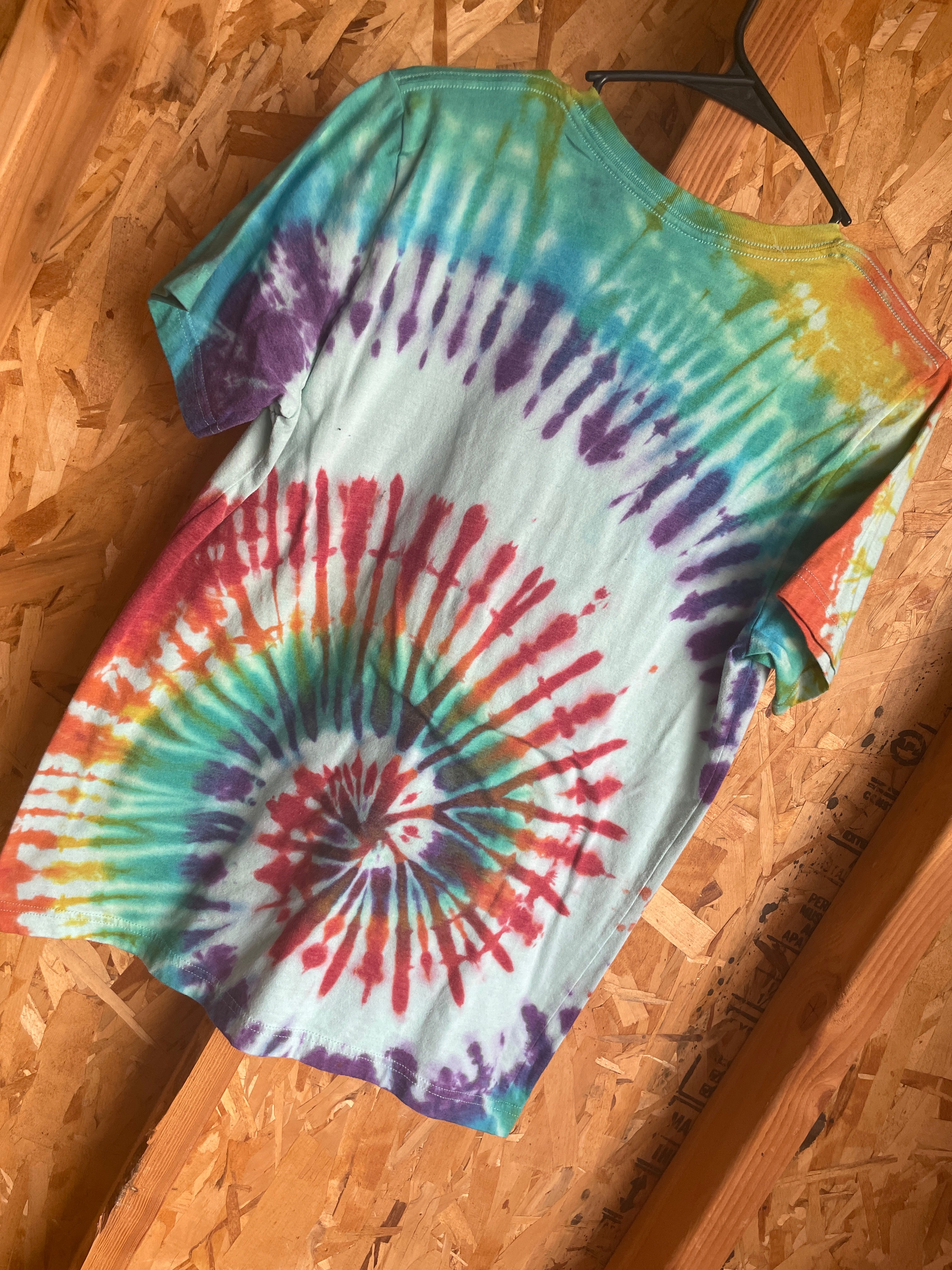 Medium Men’s Friends I’ll Be There For You Handmade Tie Dye T-Shirt | Rainbow Spiral Tie Dye Short Sleeve