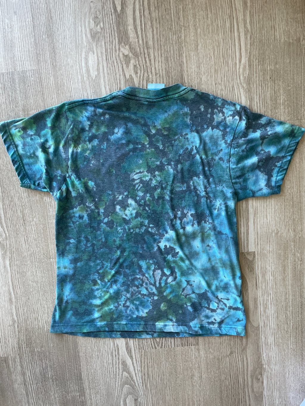 SMALL Men’s I Heart NY Handmade Tie Dye T-Shirt | One-Of-a-Kind Blue and Green Short Sleeve