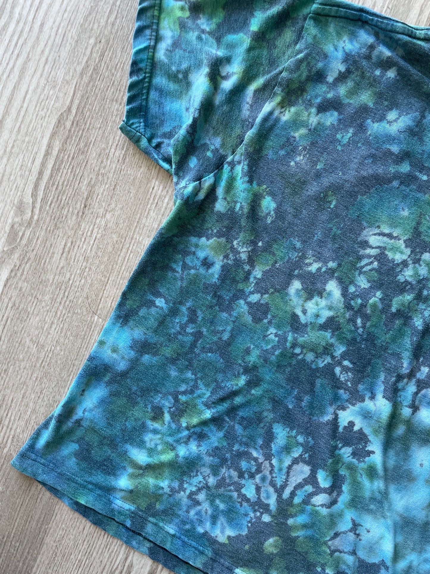 SMALL Men’s I Heart NY Handmade Tie Dye T-Shirt | One-Of-a-Kind Blue and Green Short Sleeve