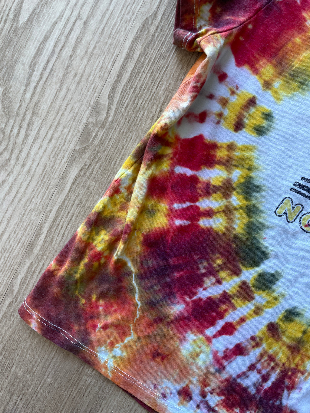 2XL Women’s Lion King Hakuna Matata Handmade Tie Dye T-Shirt | One-Of-a-Kind Red and Yellow Crumpled Short Sleeve