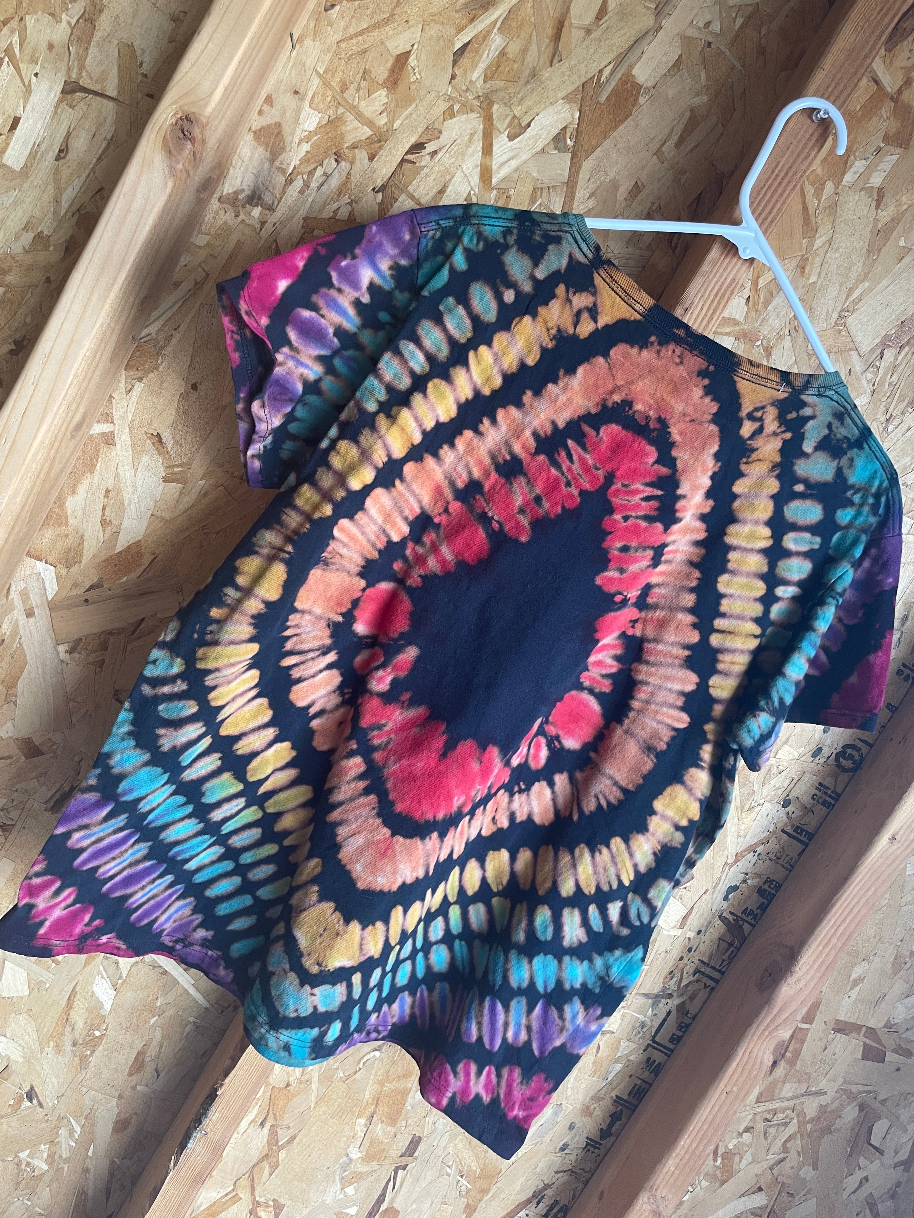 Large Men’s Don’t Be A Salty Heiffer Handmade Tie Dye T-Shirt | Rainbow Cow Pleated Tie Dye Short Sleeve