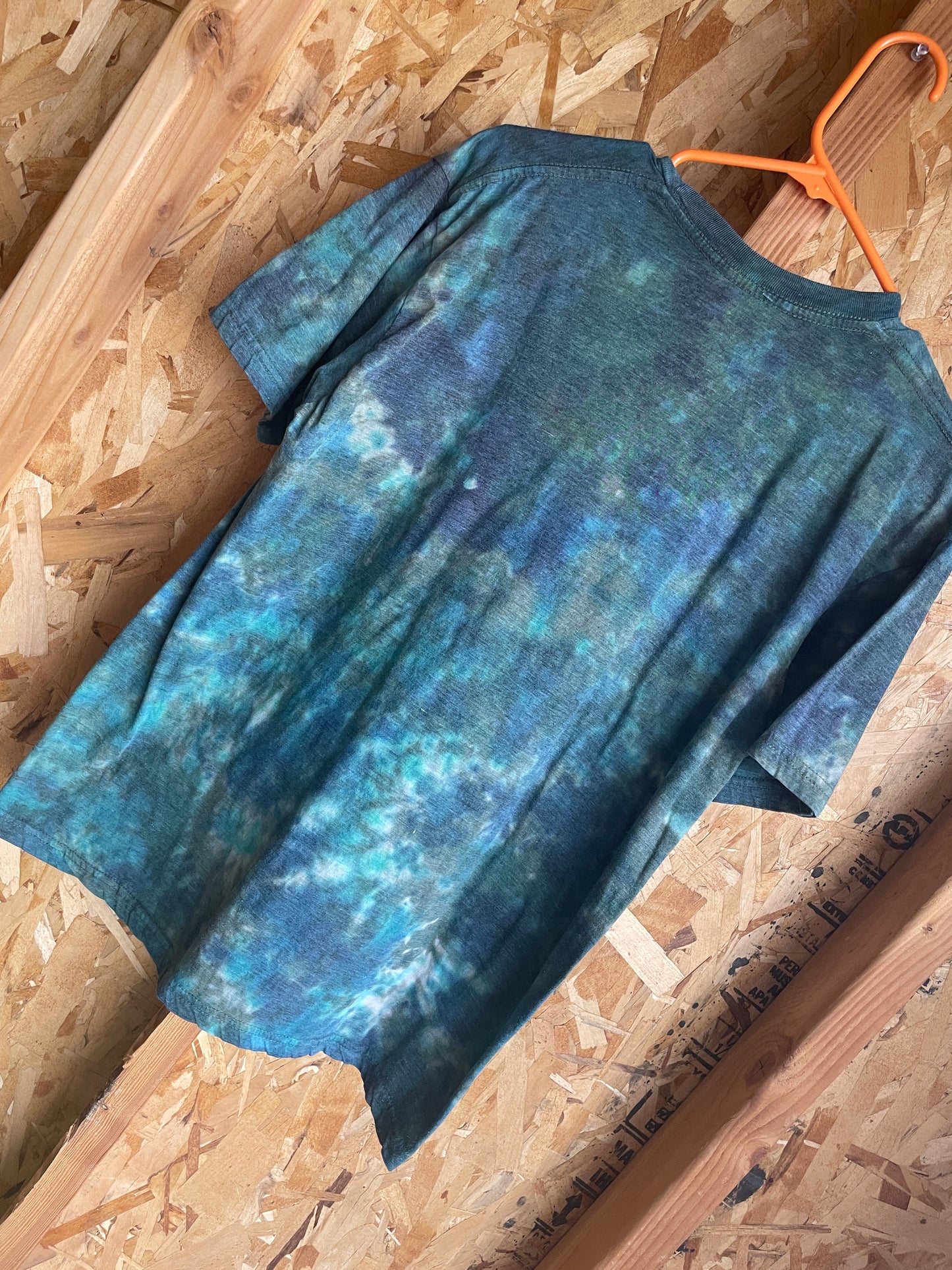 Large Men’s Mountain Dew Handmade Tie Dye T-Shirt | Green Crumpled Tie Dye Short Sleeve