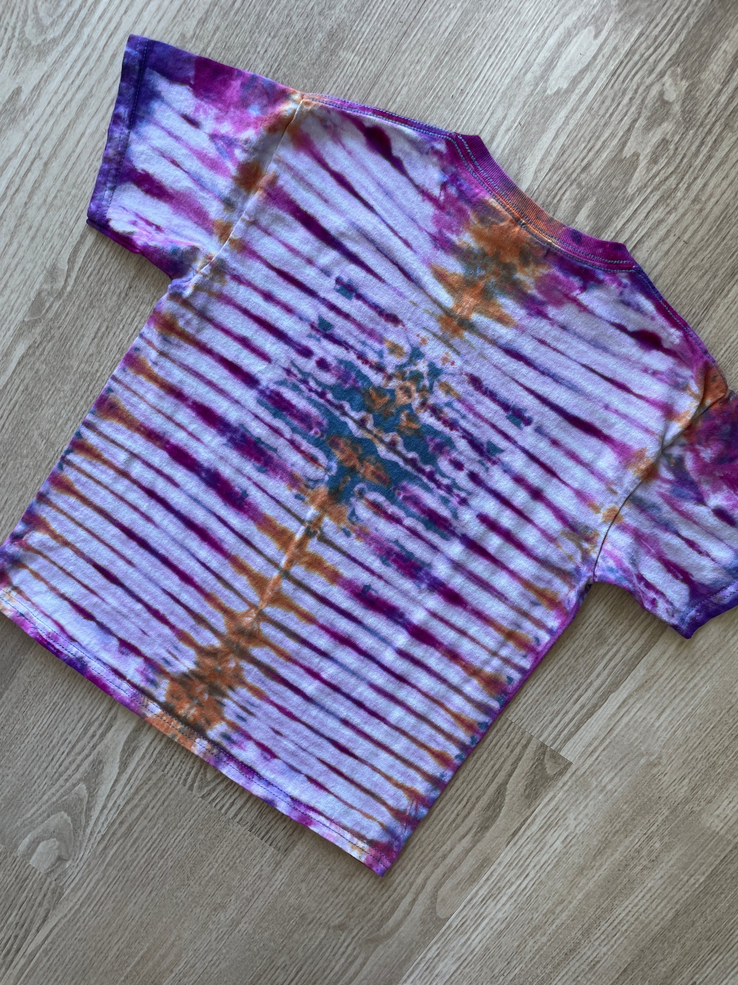 YOUTH MEDIUM Chicago Museum of Science and History Handmade Tie Dye T-Shirt | One-Of-a-Kind Pink and Purple Short Sleeve