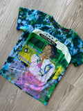 YOUTH SIZE 14 Rose Parks Trailblazer Handmade Tie Dye T-Shirt | One-Of-a-Kind Piccolina Blue and Green Short Sleeve