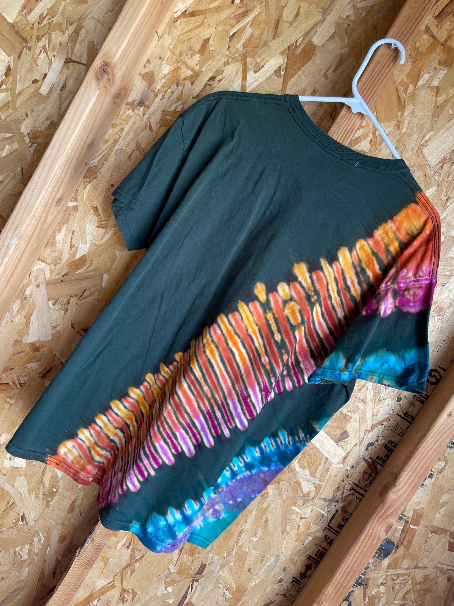 XL Men’s OBEY Handmade Tie Dye T-Shirt | Earth Tones Pleated Tie Dye Short Sleeve