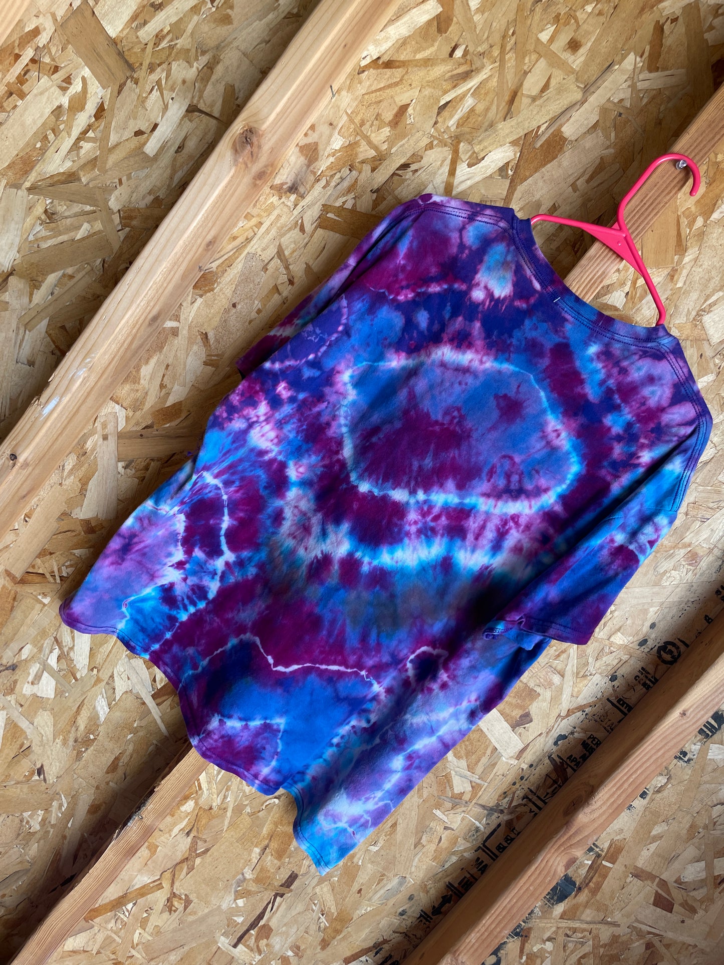 XL Men’s Ketchikan Alaska Handmade Tie Dye T-Shirt | Purple and Pink Geode Tie Dye Short Sleeve