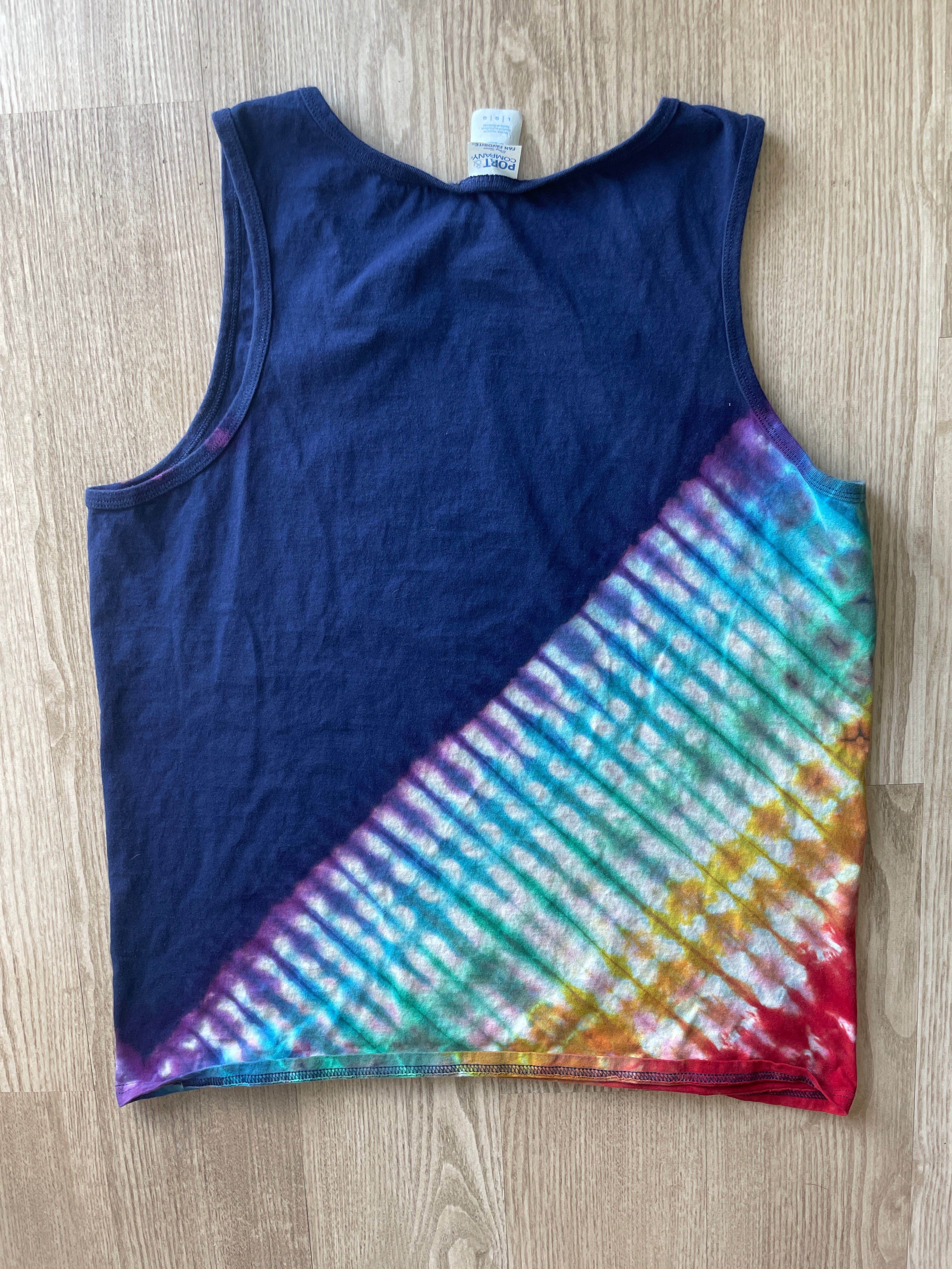 MEDIUM Men’s I'm His PRIDE Handmade Tie Dye Tank Top | One-Of-a-Kind Rainbow Short Sleeve