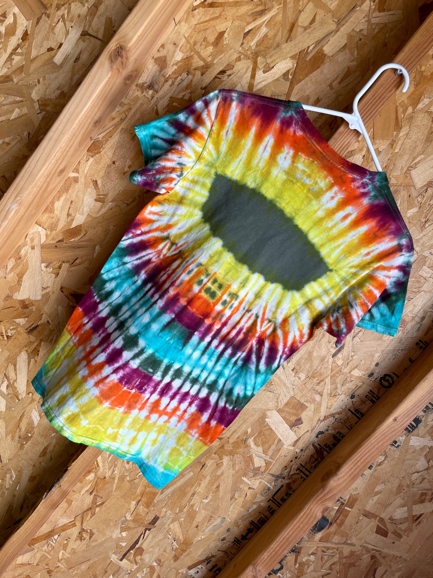 Small Men’s Brian Head Utah Handmade Tie Dye T-Shirt | Rainbow Pleated Tie Dye Short Sleeve