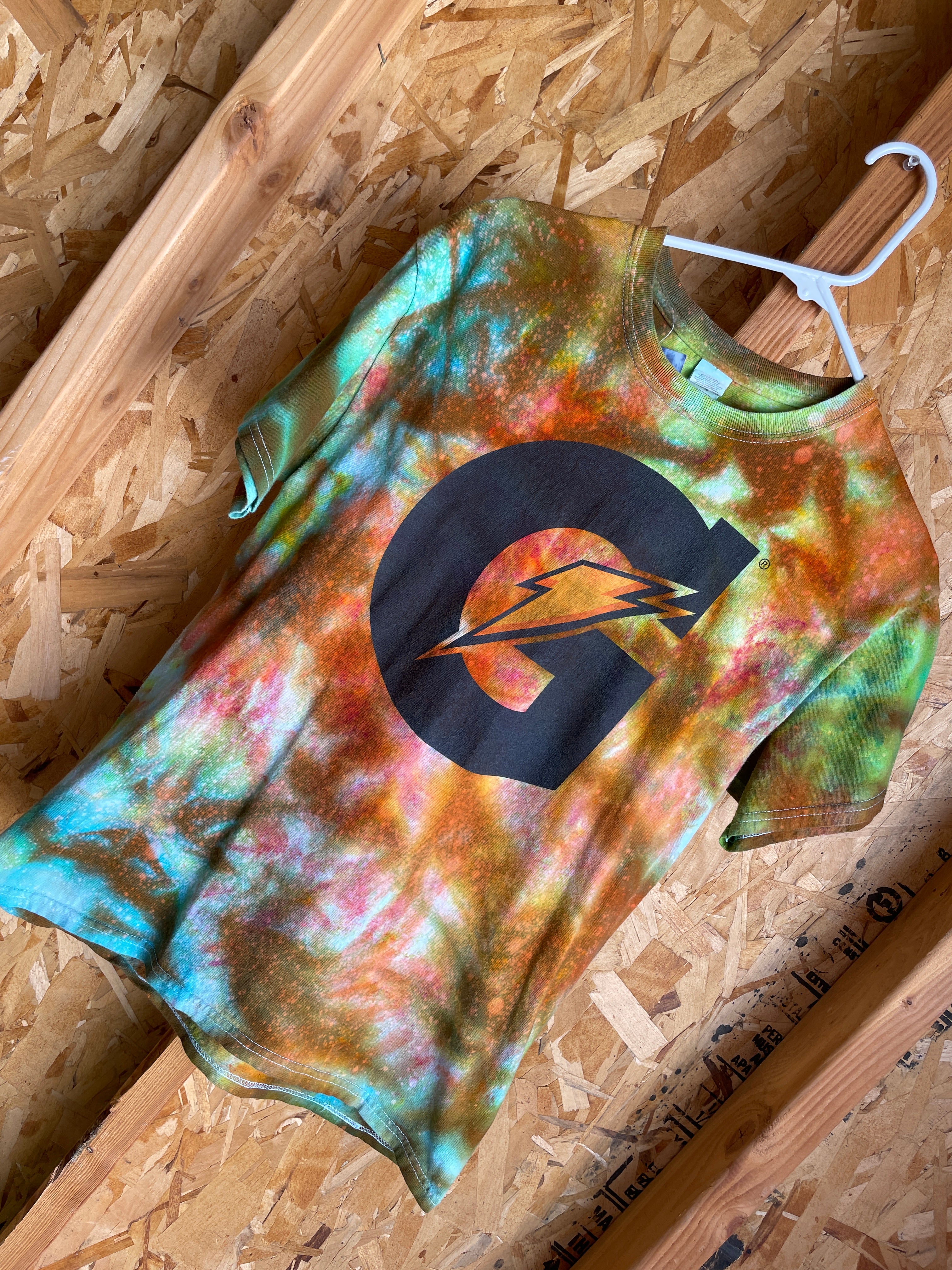Medium Men’s Gatorade Handmade Tie Dye T-Shirt | Rainbow Galaxy Tie Dye Short Sleeve