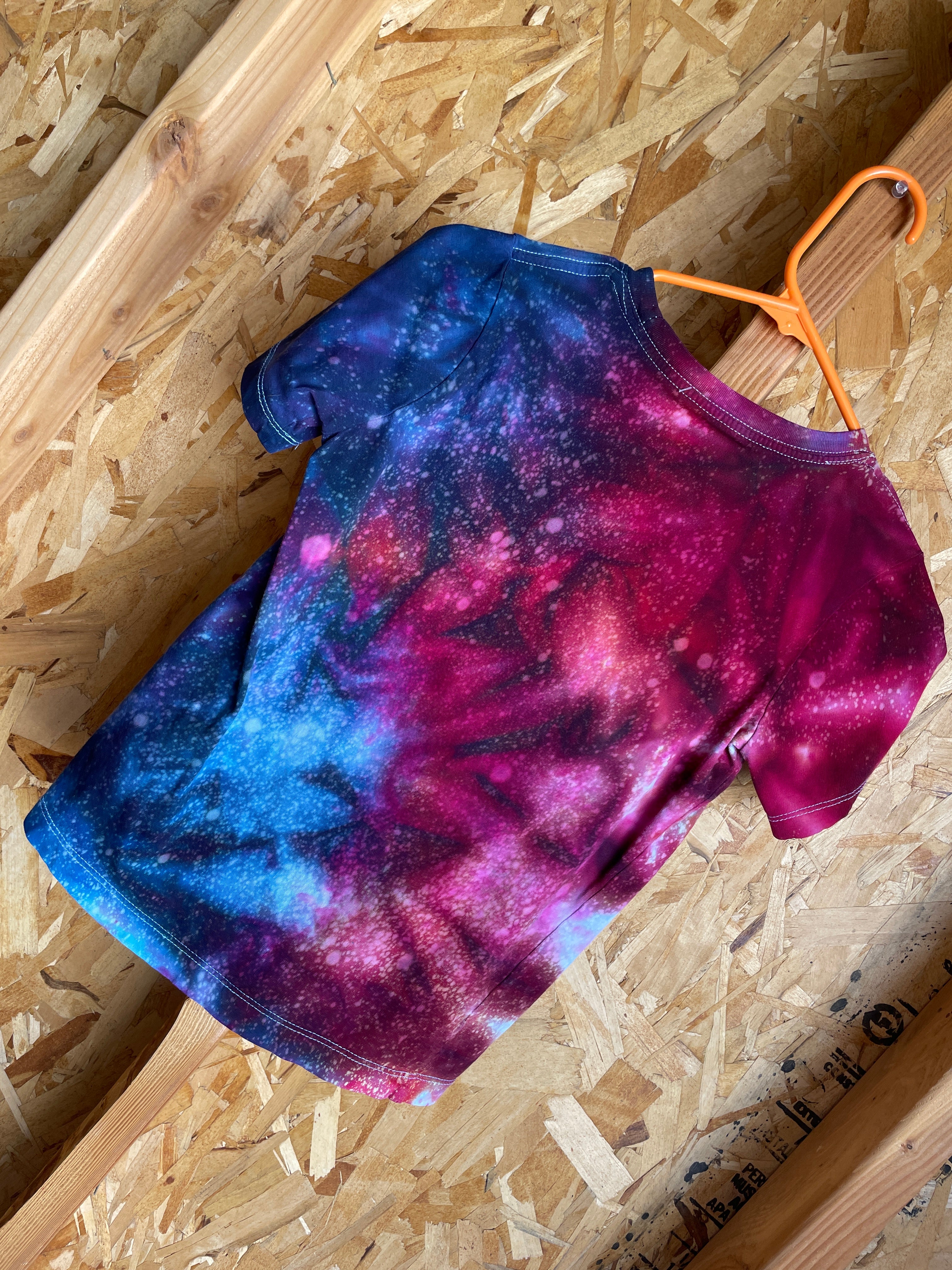 Boy's Medium Nike Baseball Handmade Tie Dye T-Shirt | Cool Tones Galaxy Tie Dye Short Sleeve