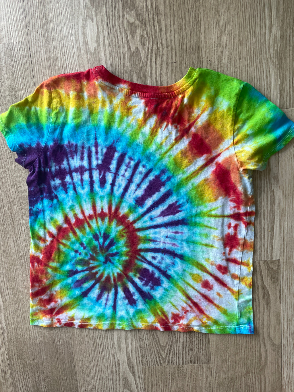 MEDIUM Women's Equality PRIDE Handmade Tie Dye T-Shirt | One-Of-a-Kind Rainbow Spiral Short Sleeve