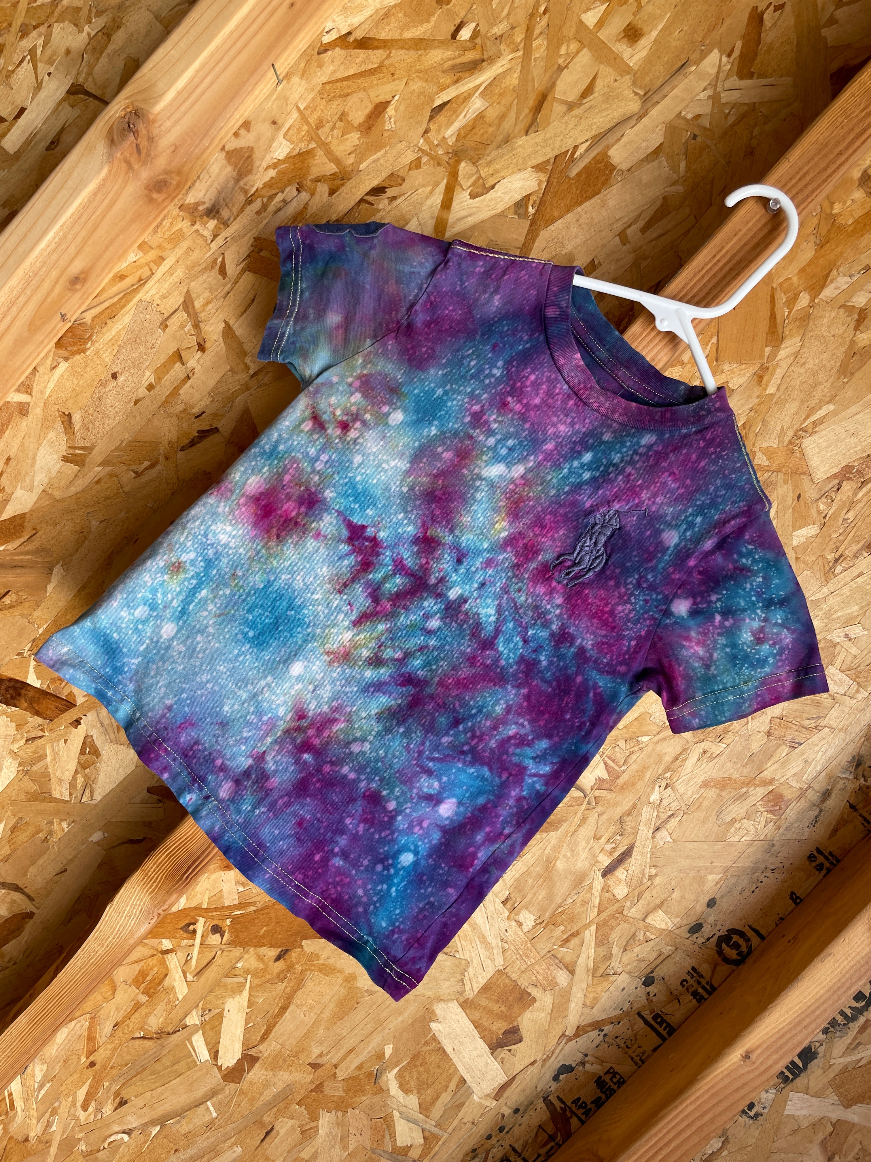 Youth Small Ralph Lauren Galaxy Dye Handmade Tie Dye T-Shirt | Marble Dye Ice Tie Dye Short Sleeve