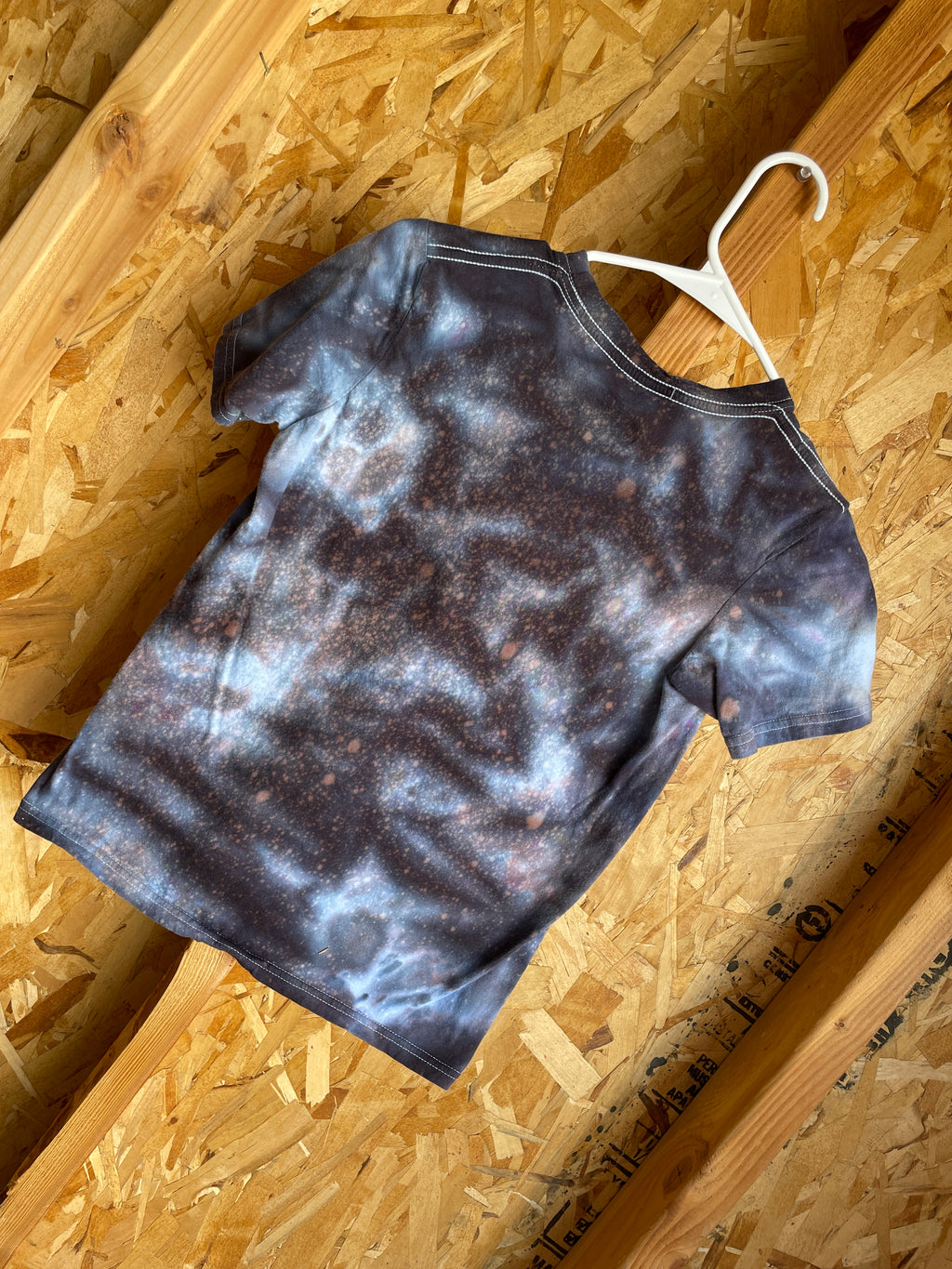Youth Medium Handmade Tie Dye T-Shirt | Black and Gray Marble Ice Tie Dye Short Sleeve