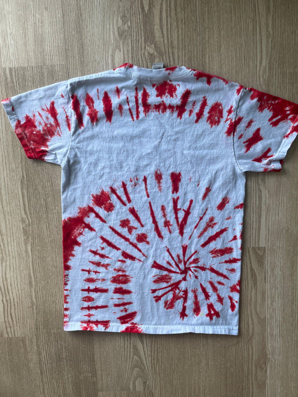 SMALL Men’s Macklemore & the Maniacs Handmade Tie Dye Tour T-Shirt | One-Of-a-Kind Red and White Short Sleeve