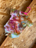 0-3 MONTHS Short Sleeve Baby Onesie | Handmade Tie Dye Cotton Onesie | Galaxy Ice Dyed Baby clothing