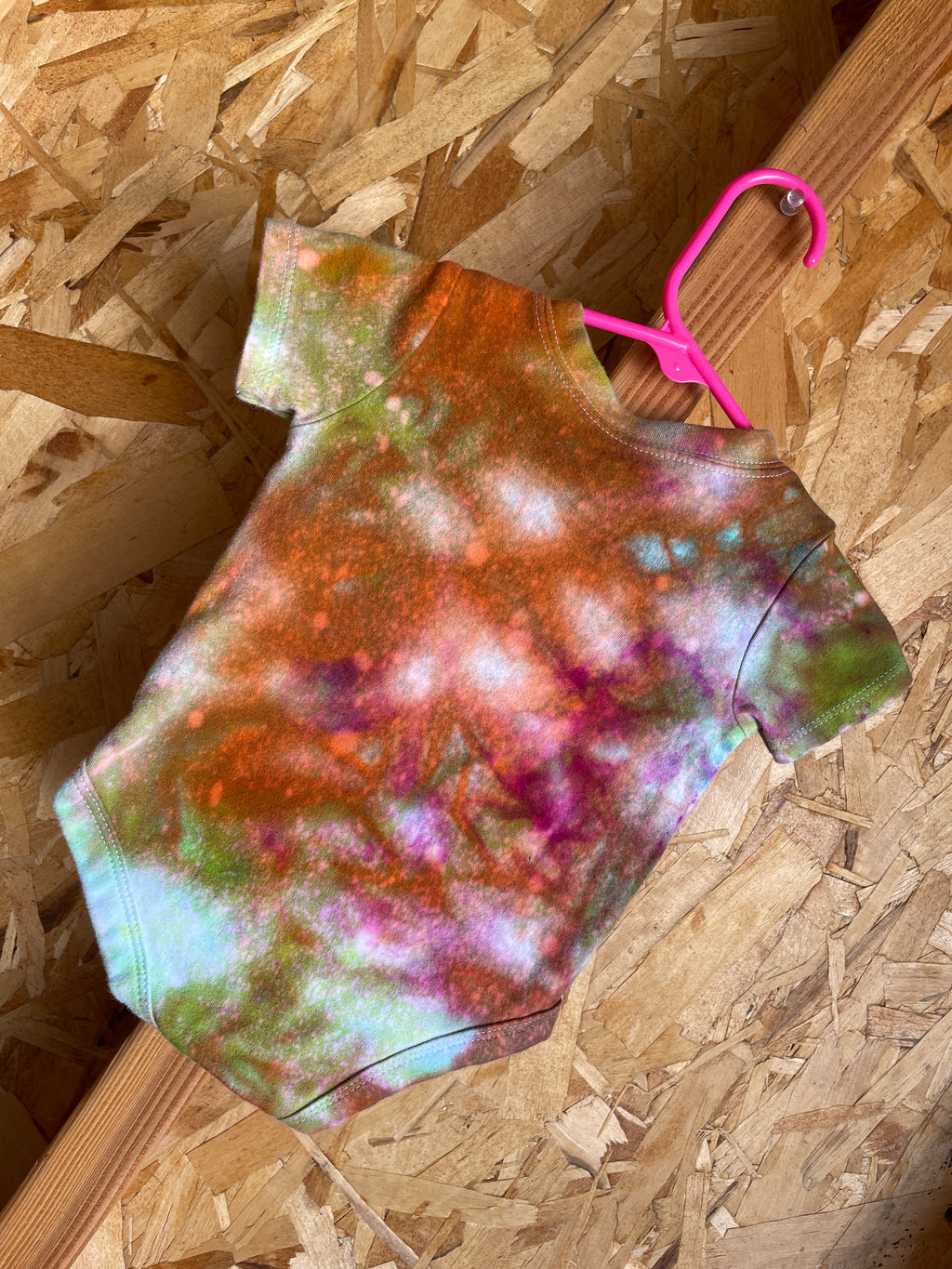 0-3 MONTHS Short Sleeve Baby Onesie | Handmade Tie Dye Cotton Onesie | Galaxy Ice Dyed Baby clothing