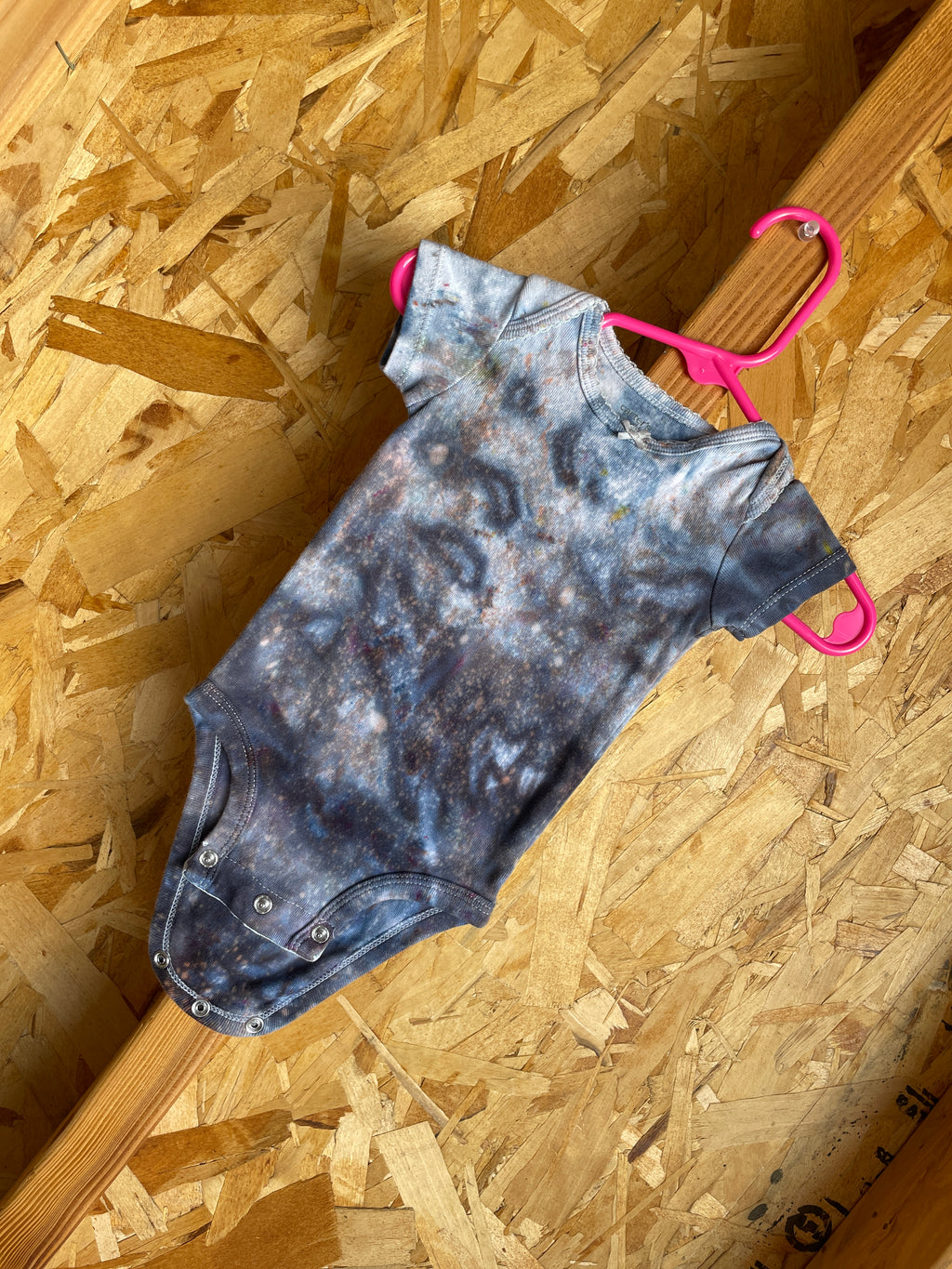 0-3 MONTHS Short Sleeve Baby Onesie | Handmade Tie Dye Cotton Onesie | Galaxy Ice Dyed Baby clothing