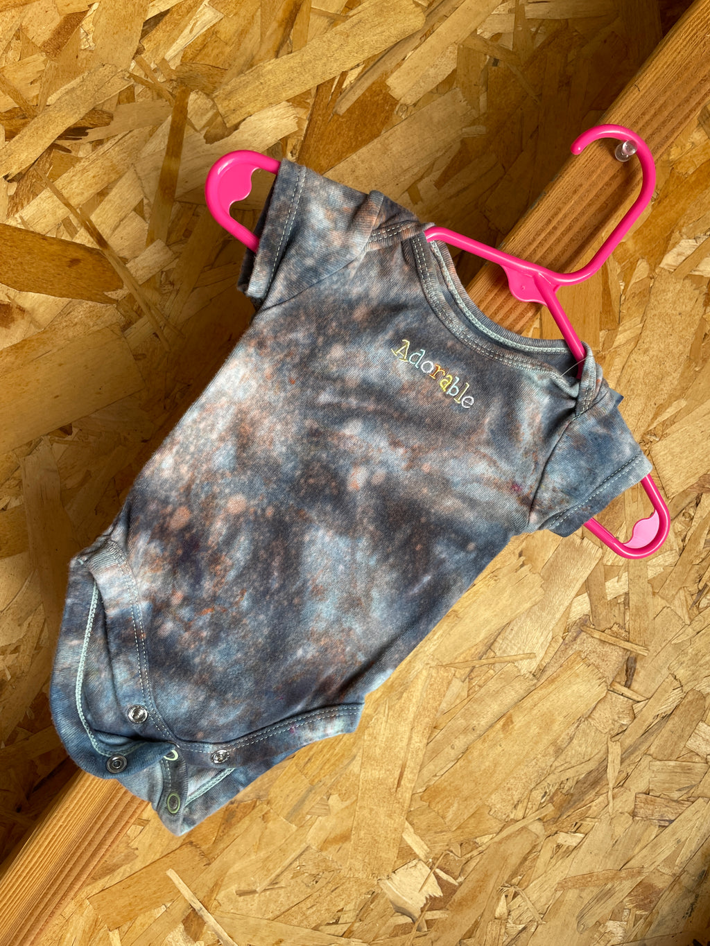 0-3 MONTHS Short Sleeve Baby Onesie | Handmade Tie Dye Cotton Onesie | Galaxy Ice Dyed Baby clothing