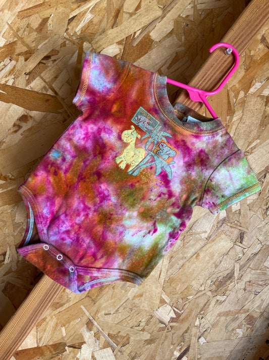 0-3 MONTHS Short Sleeve Baby Onesie | Handmade Tie Dye Cotton Onesie | Galaxy Ice Dyed Baby clothing
