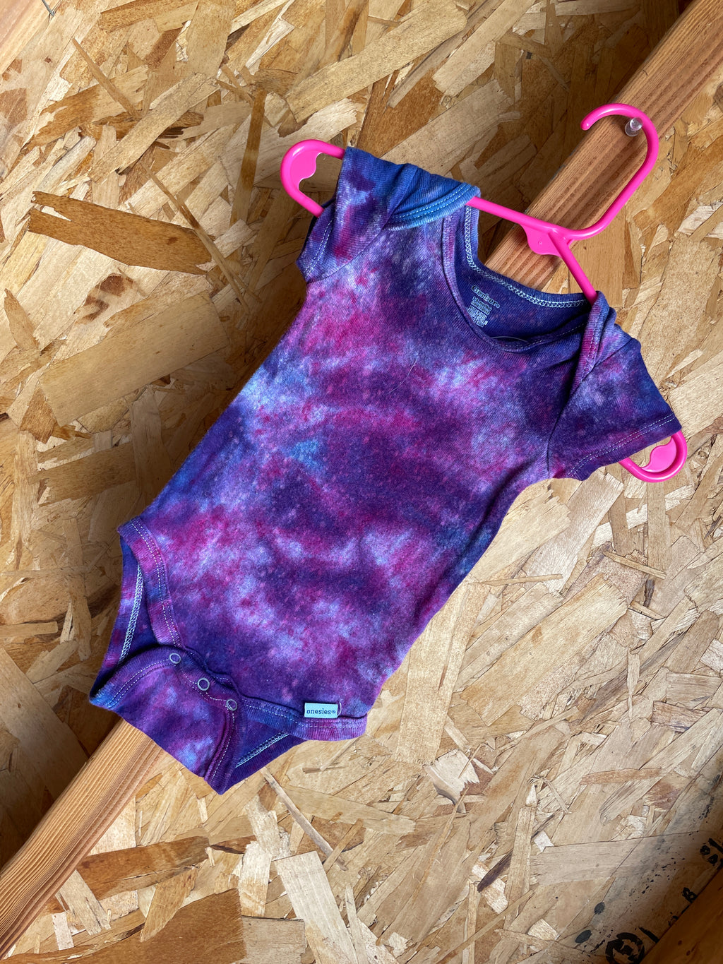 3-6 MONTHS Short Sleeve Baby Onesie | Handmade Tie Dye Cotton Onesie | Galaxy Ice Dyed Baby clothing