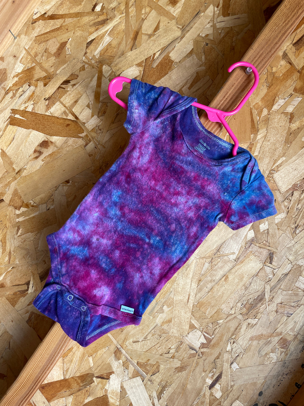 3-6 MONTHS Short Sleeve Baby Onesie | Handmade Tie Dye Cotton Onesie | Galaxy Ice Dyed Baby clothing