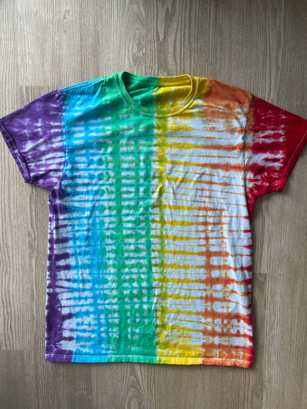 LARGE Men’s PRIDE Rainbow Handmade Tie Dye T-Shirt | One-Of-a-Kind Short Sleeve Tee