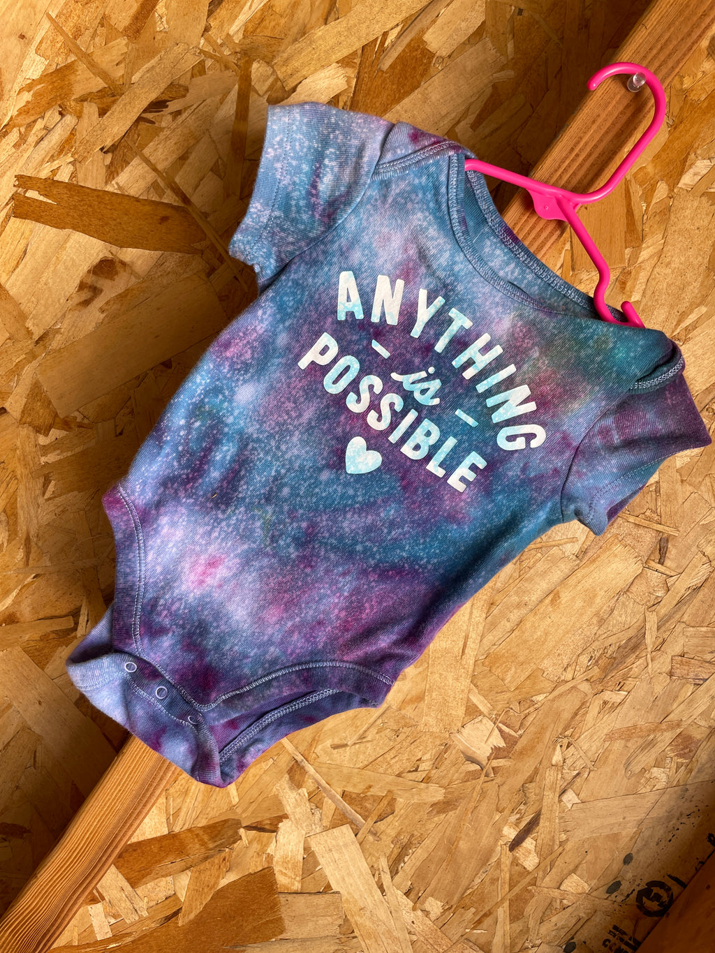 6-12 MONTHS Short Sleeve Baby Onesie | Handmade Tie Dye Cotton Onesie | Galaxy Ice Dyed Baby clothing