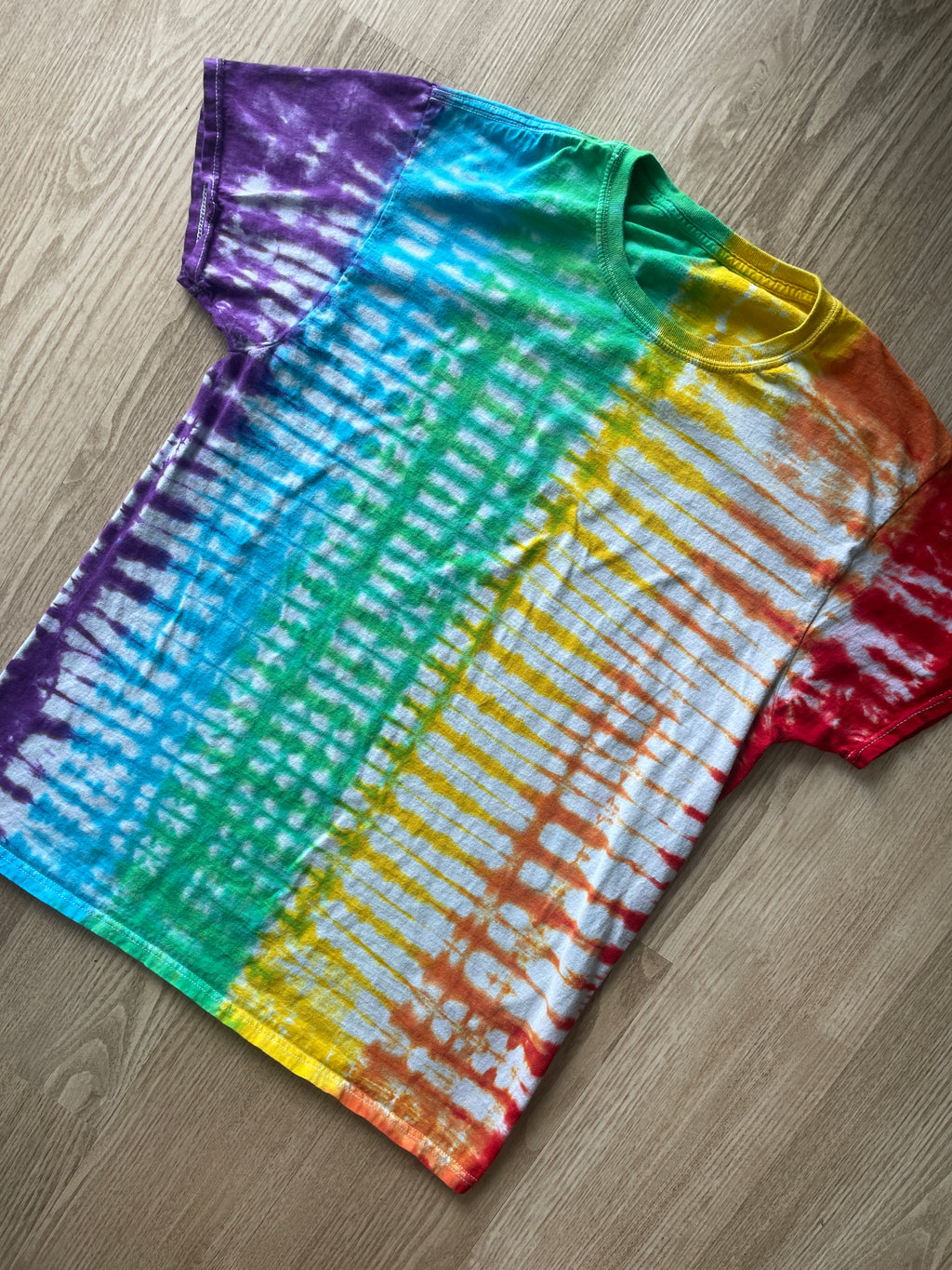 LARGE Men’s PRIDE Rainbow Handmade Tie Dye T-Shirt | One-Of-a-Kind Short Sleeve Tee