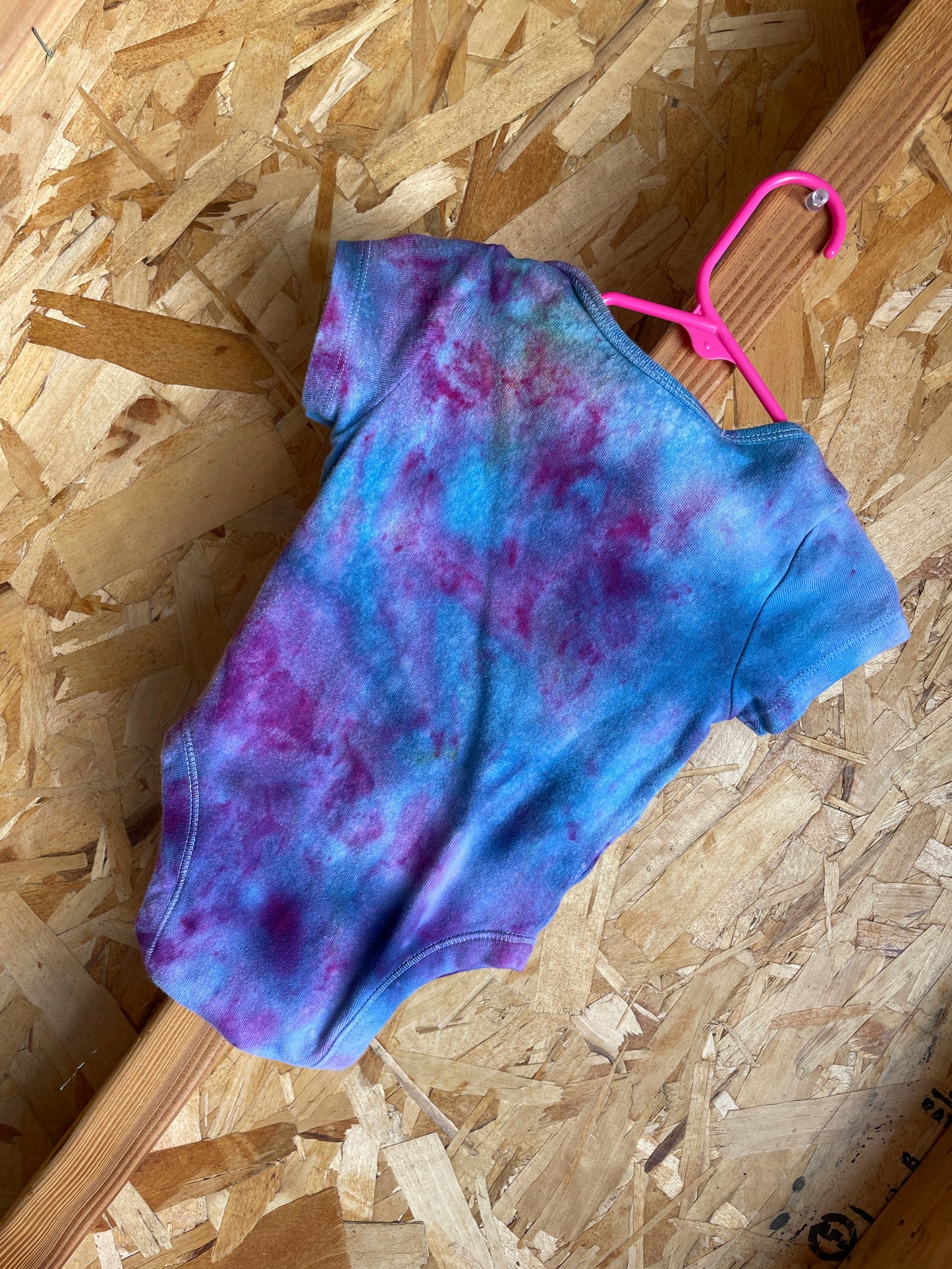 6-12 MONTHS Short Sleeve Baby Onesie | Handmade Tie Dye Cotton Onesie | Galaxy Ice Dyed Baby clothing