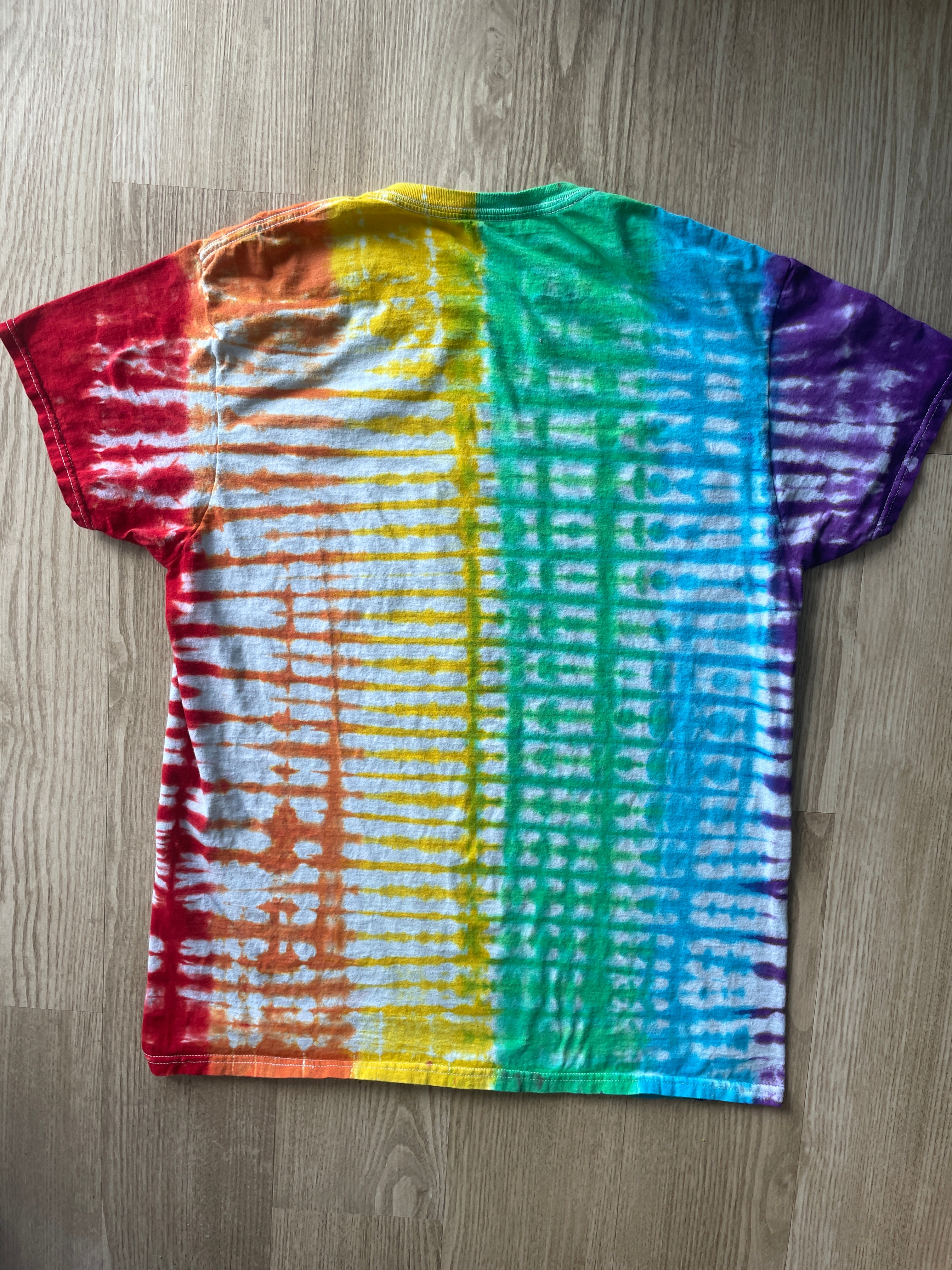 LARGE Men’s PRIDE Rainbow Handmade Tie Dye T-Shirt | One-Of-a-Kind Short Sleeve Tee