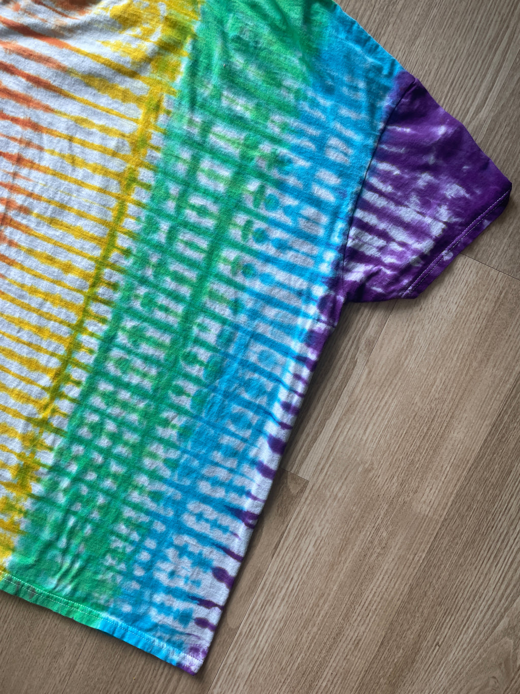 LARGE Men’s PRIDE Rainbow Handmade Tie Dye T-Shirt | One-Of-a-Kind Short Sleeve Tee