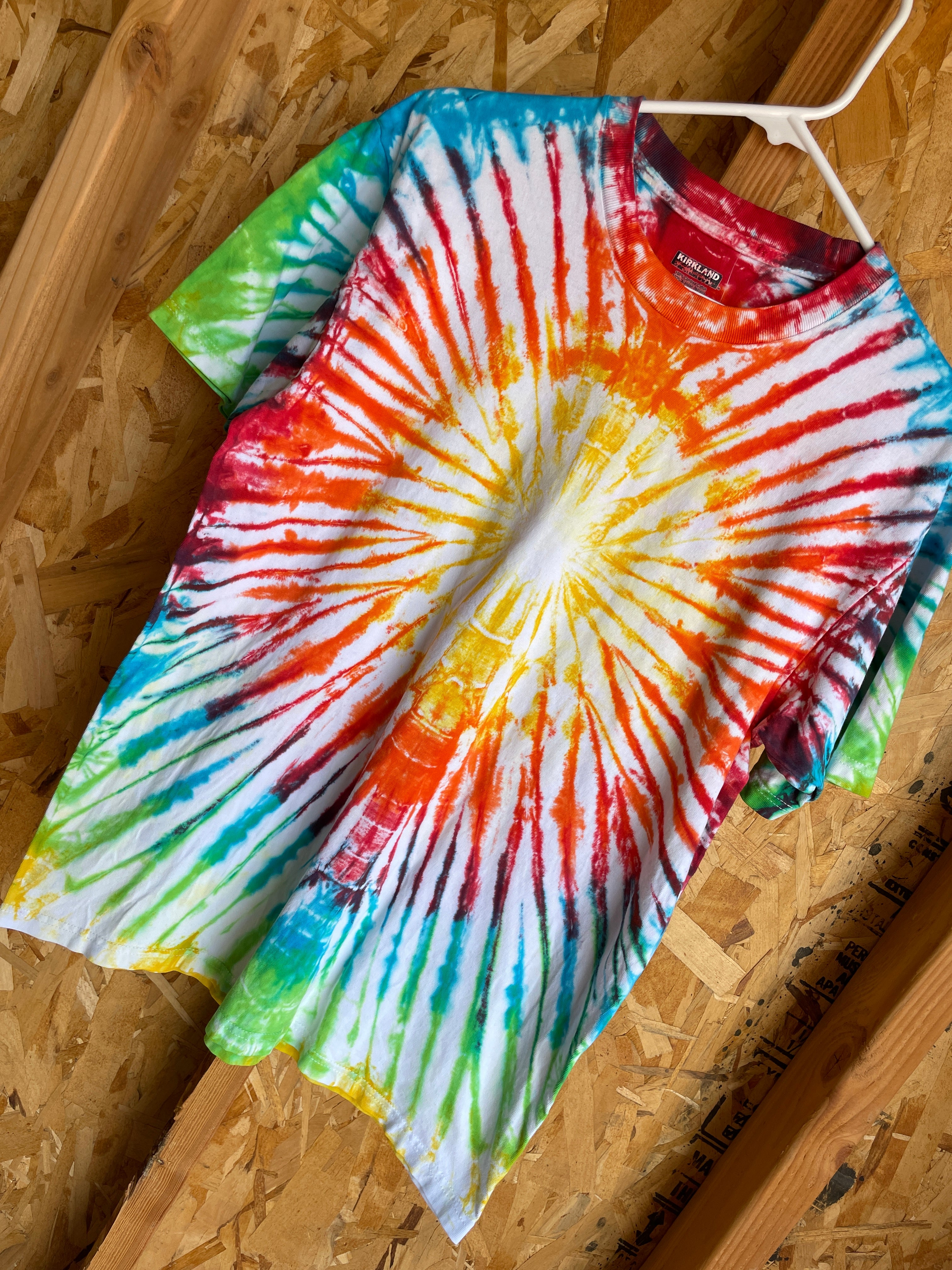 Large Men's Rainbow Sunburst Tie Dye T-Shirt