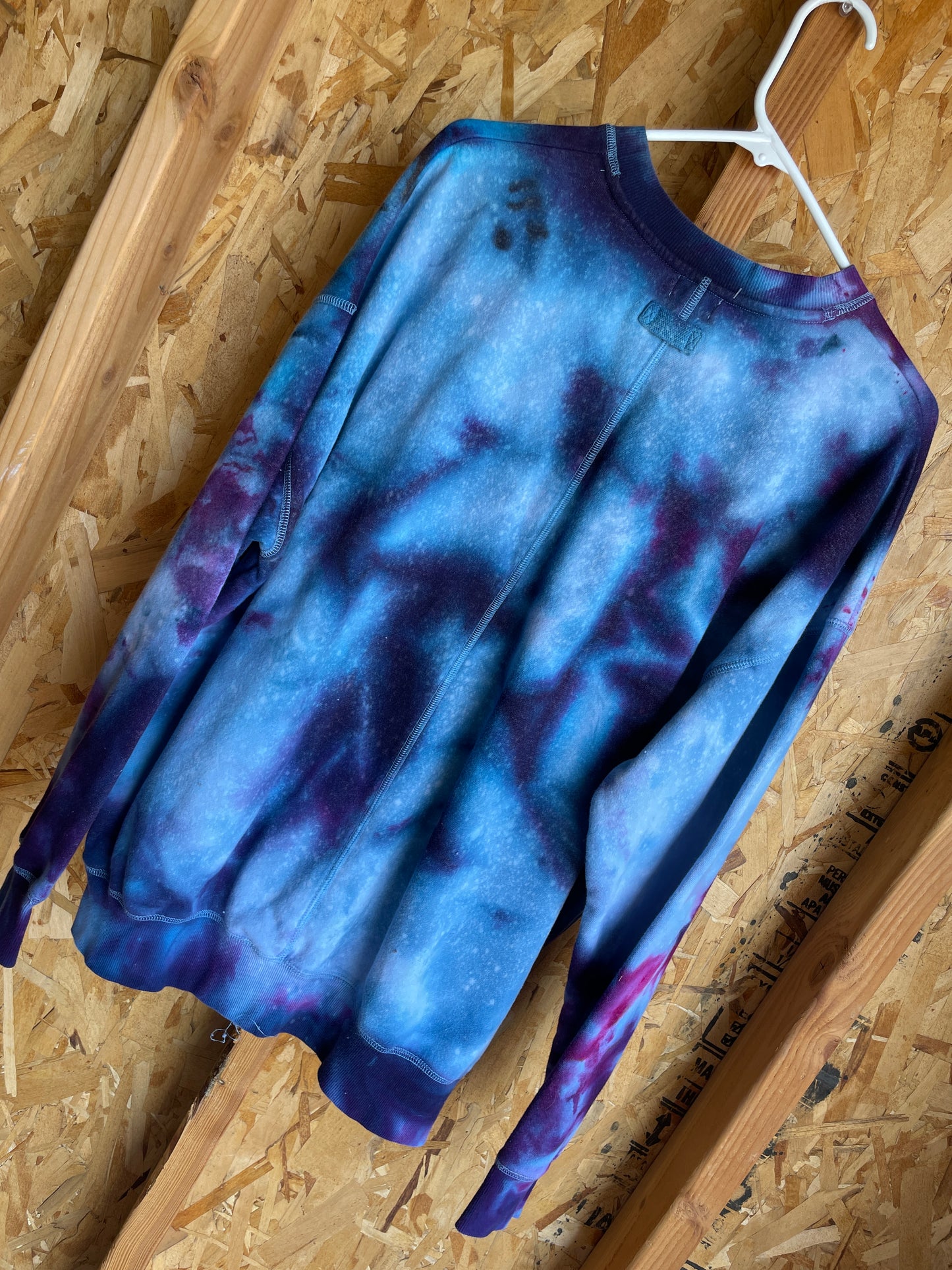 Large Women's Galaxy Dye Handmade Tie Dye Sweatshirt | Pink and Purple Galaxy Dye Tie Dye Long Sleeve