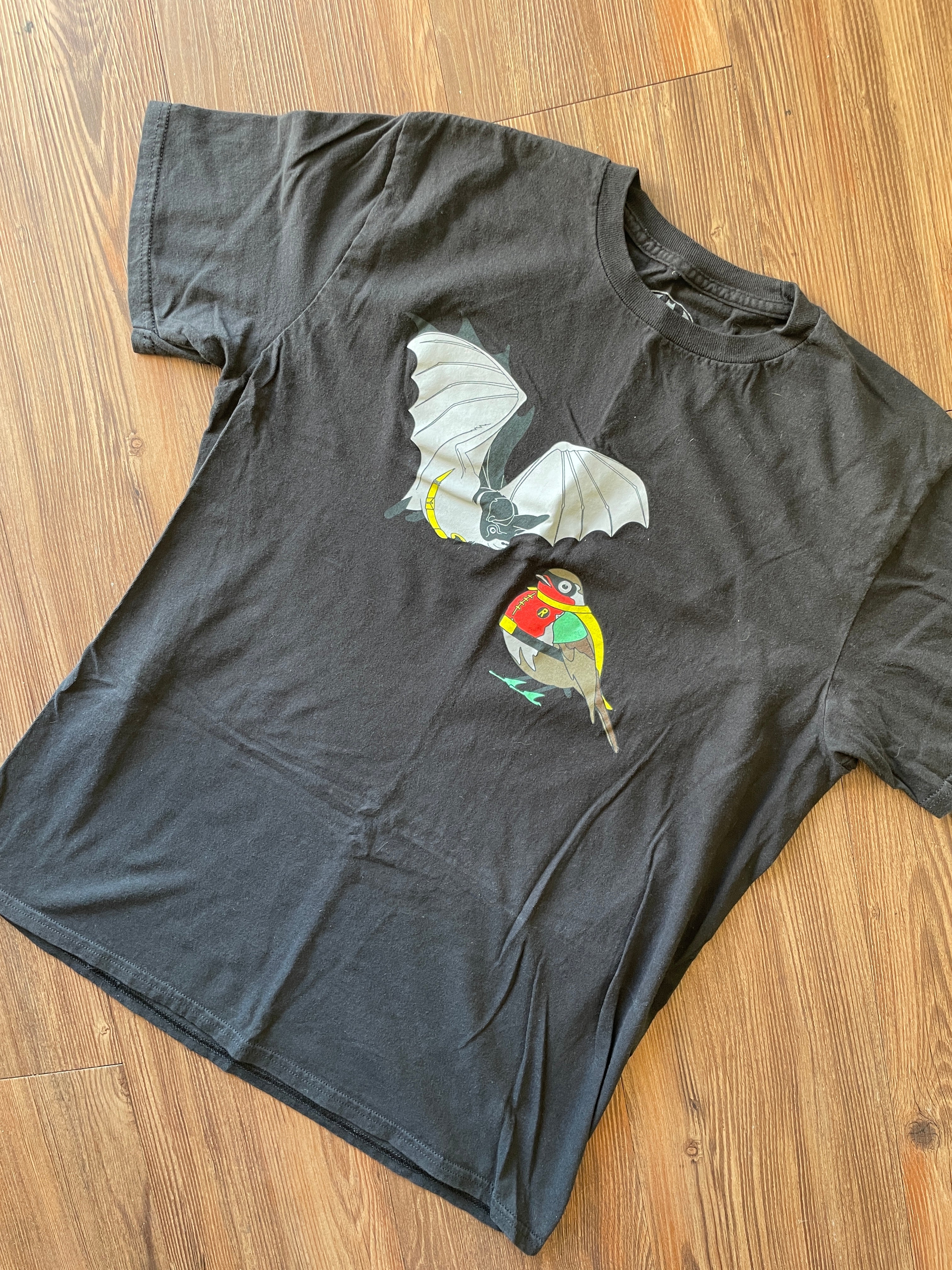 Large Men’s Literal Batman and Robic Black Short Sleeve T-Shirt | READY TO TIE DYE