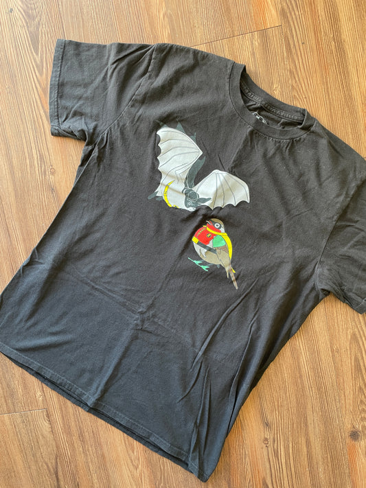 Large Men’s Literal Batman and Robic Black Short Sleeve T-Shirt | READY TO TIE DYE