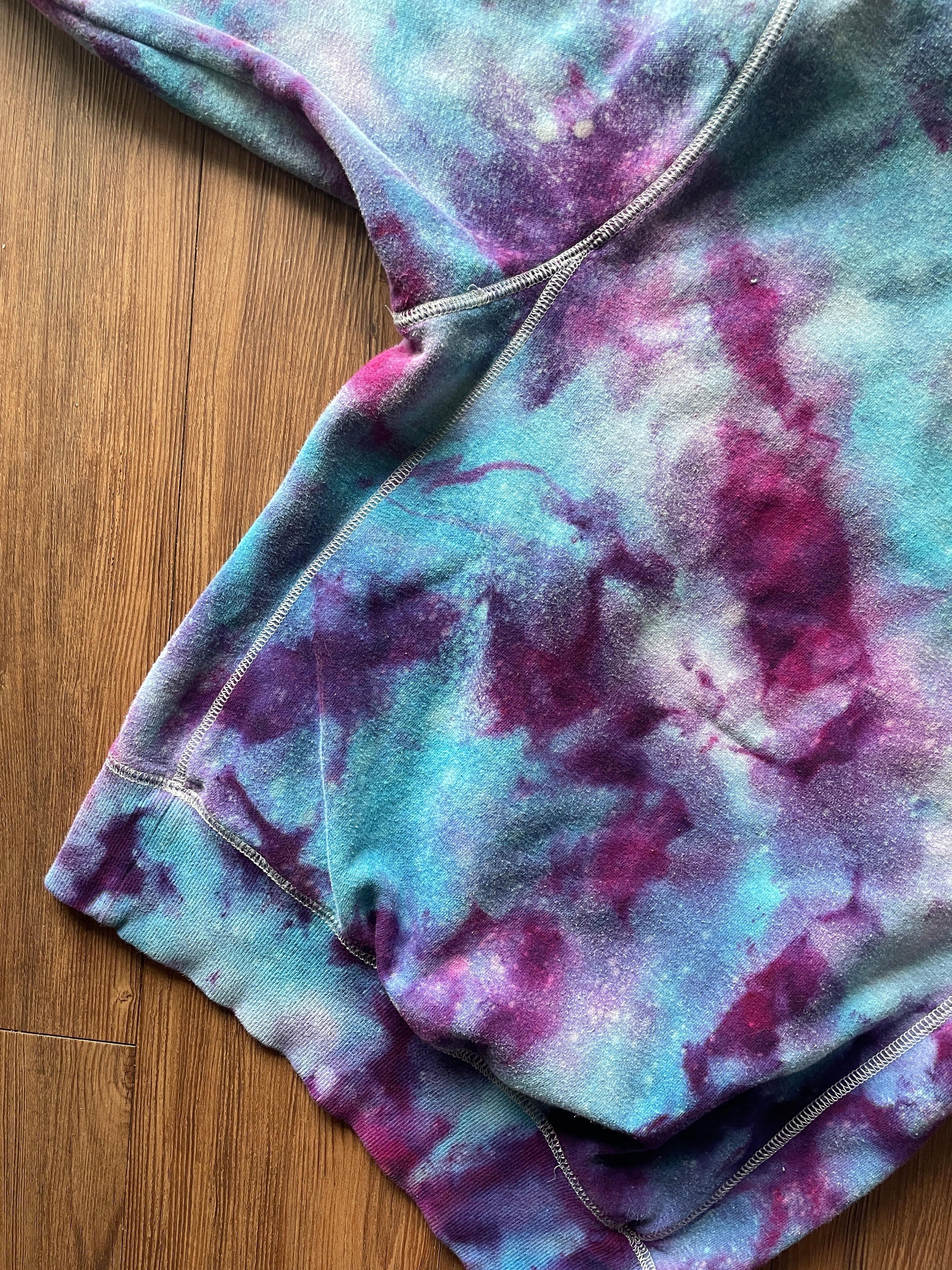 Small Men’s Nike Team USA Olympic Team Handmade Tie Dye Hoodie | Purple and Pink Galaxy Ice Dye Tie Dye Sweatshirt