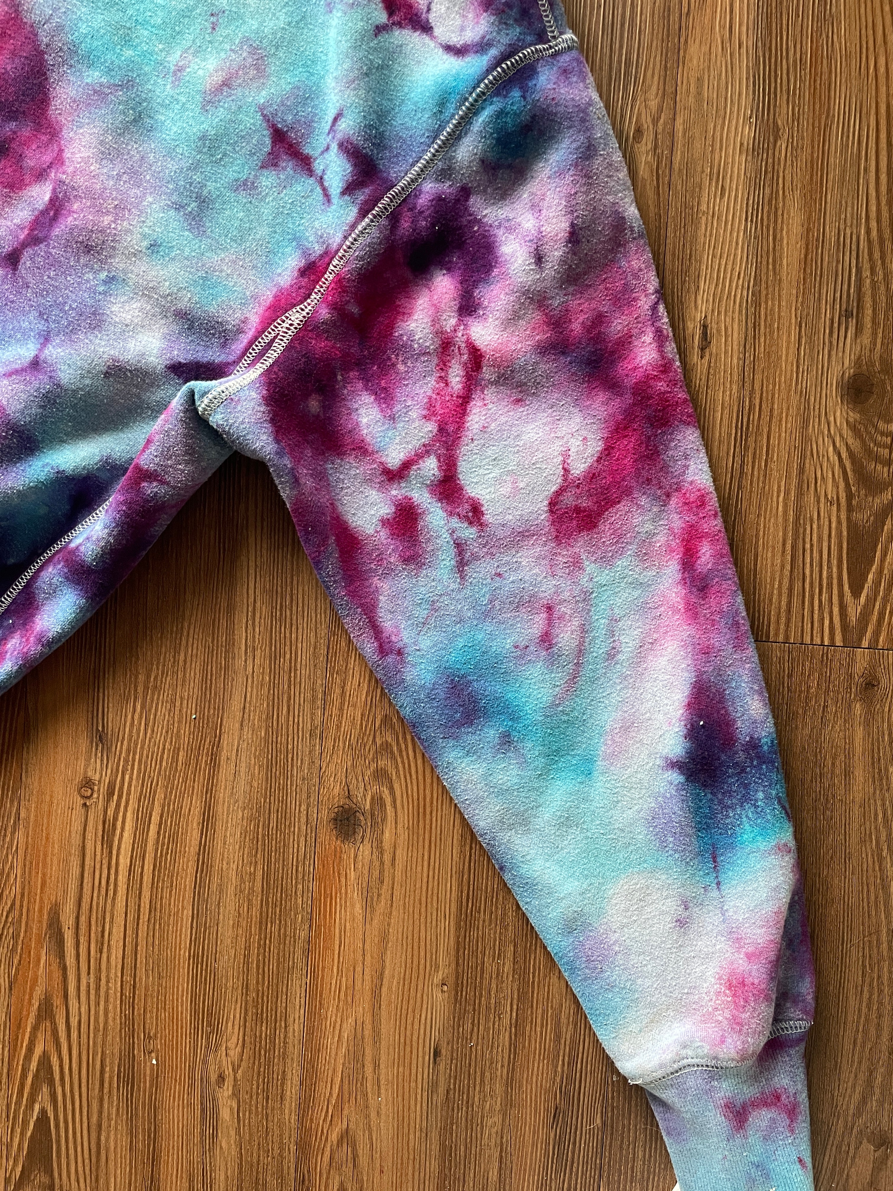 Small Men’s Nike Team USA Olympic Team Handmade Tie Dye Hoodie | Purple and Pink Galaxy Ice Dye Tie Dye Sweatshirt